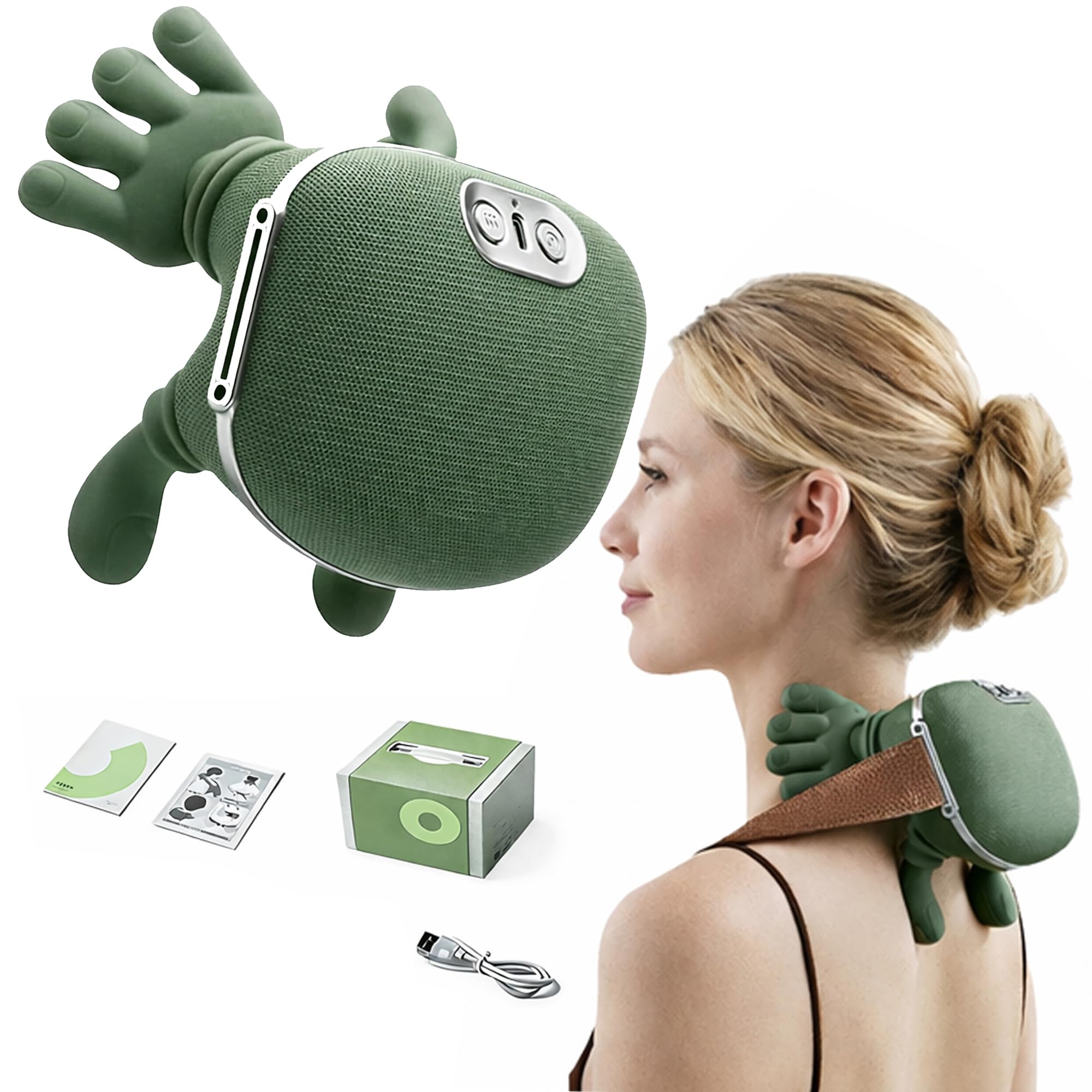 Photo 1 of Trivaze Neck Massager with Heat Ultimate Neck and Shoulder Massager for Relaxation, Portable USB Charging, Realistic Massage Sensation, 4D Masajeador de Espalda y Cuello para Alivio de Tensión y Dolor