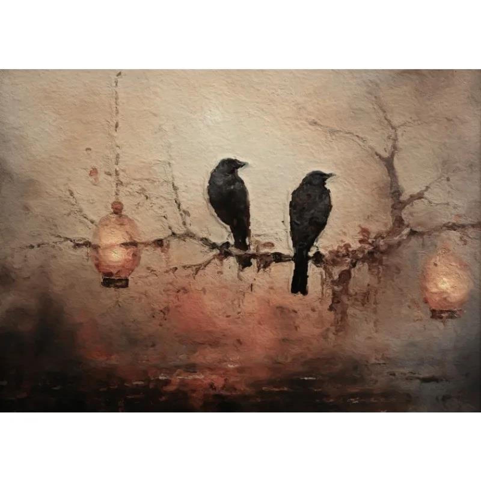 Baibexing Vintage Bird Raven Poster Prints Abstract Crow Dark Canvas Painting Wall Art For Living Room Home Decor A14 30X40Cm Unframed
