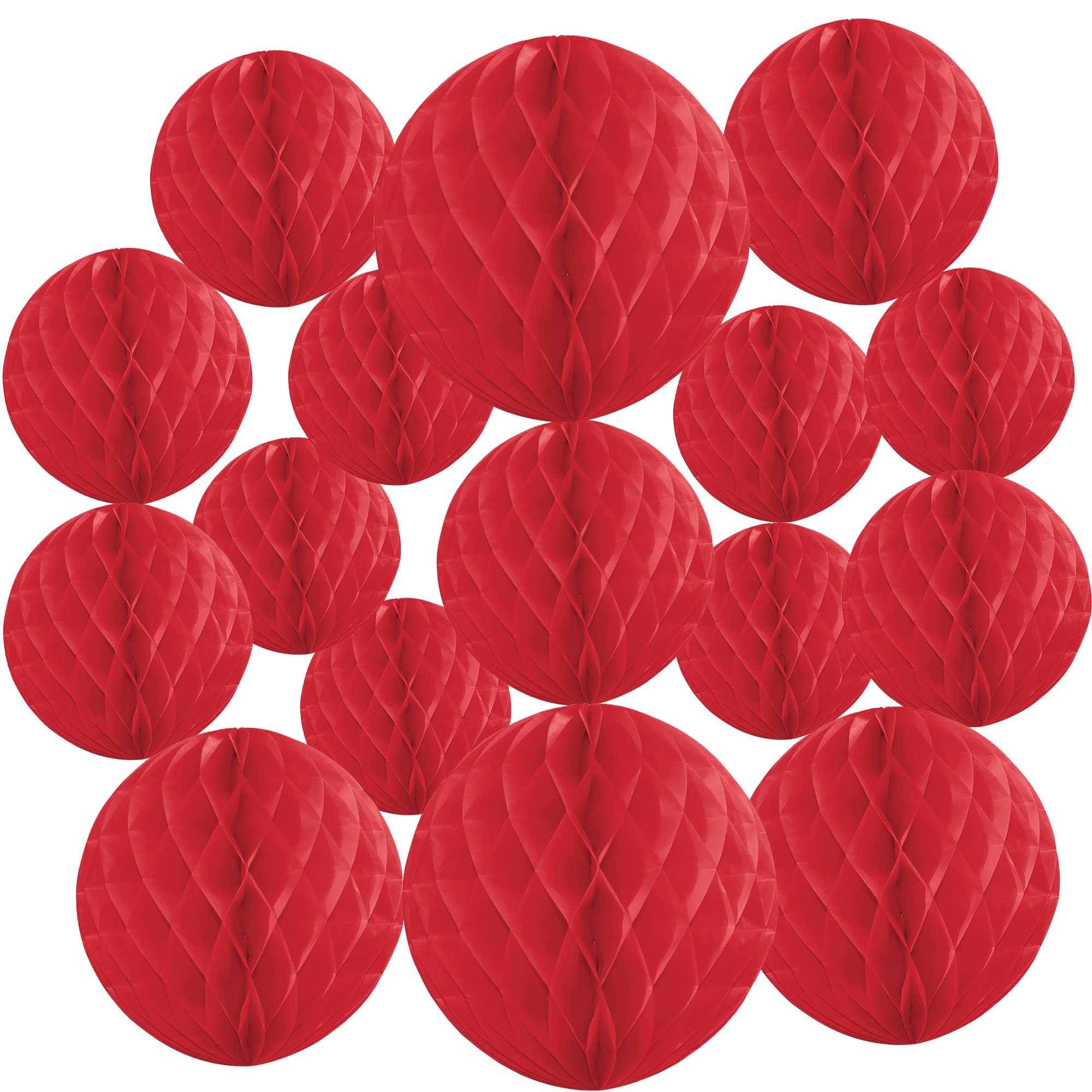 Time To Sparkle Ball-Red 16Mix Tissue Paper Honeycomb Balls Table Centrepiece Lantern Garland Wedding Decoration Red