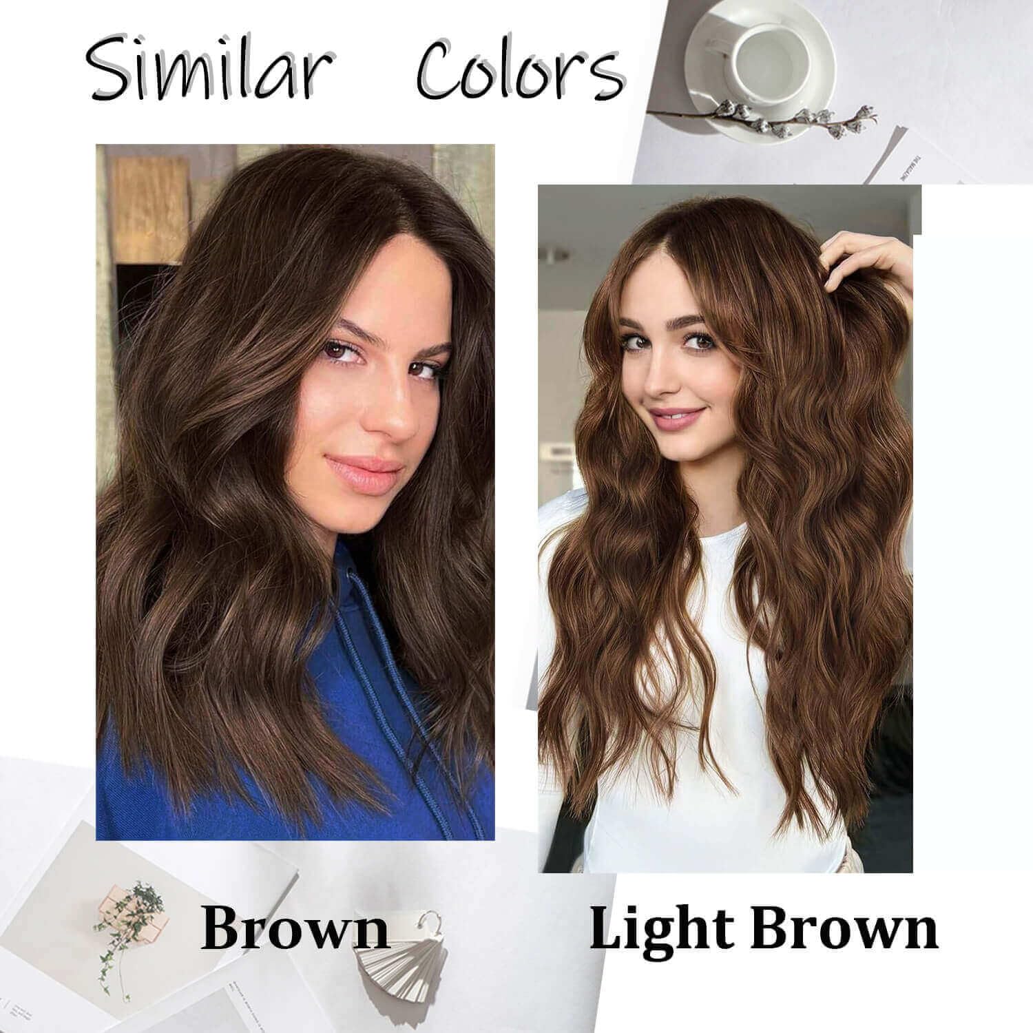 Ms TAj Brown Halo Hair Extensions 16 inch with Adjustable Size Removable Clips Invisible Secret Synthetic Curly Hairpiece for Women… - Image 3