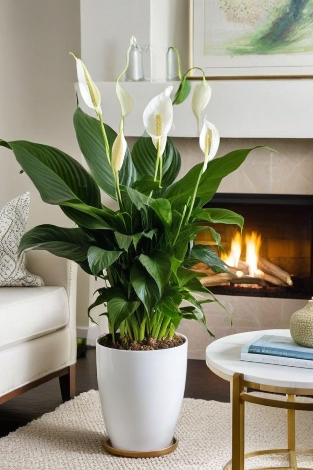 Live Peace Lily Plant with Pot, 25-30 cm, Air Purifying Indoor Plant, White Flowers pack of 1-image-47