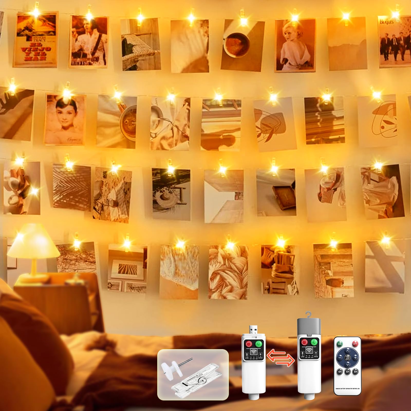 YIFMOO Harz LED Sterne Weihnachtsbeleuchtung, 3 Stück 30LED