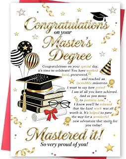 Missonemi Master’s Degree Graduation Card, Congratulations on Your Master’s Degree Card, Master’s Graduation Card, Proud of You Graduate Card, Graduate School Graduation Greeting Card
