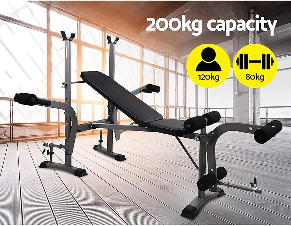 Adjustable Weight Bench with 7 Workout Positions, 200kg Capacity, Foldable Design for Home Gym