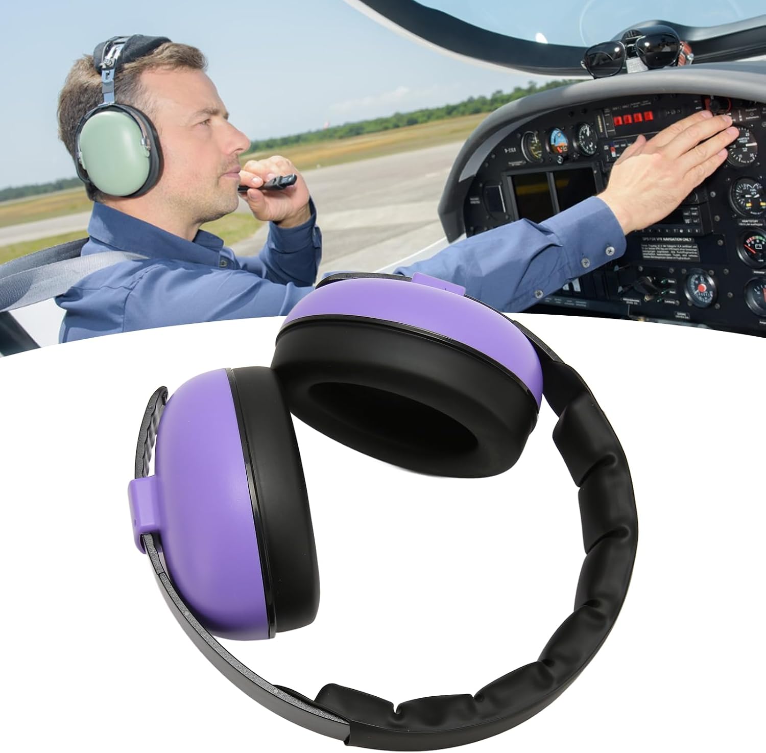 Kids Noise Cancelling Headphones Adjustable, Baby Earmuffs for Hearing Safety, Lightweight Foldable Noise Reduction Ear Protection with Soft Ear Cushions for Boys Toddlers i