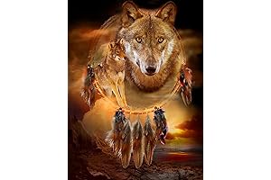 Personalized Dream Catcher, Wolf Dream Catchers for Wall Decoration, Handmade Indian Bohemian...