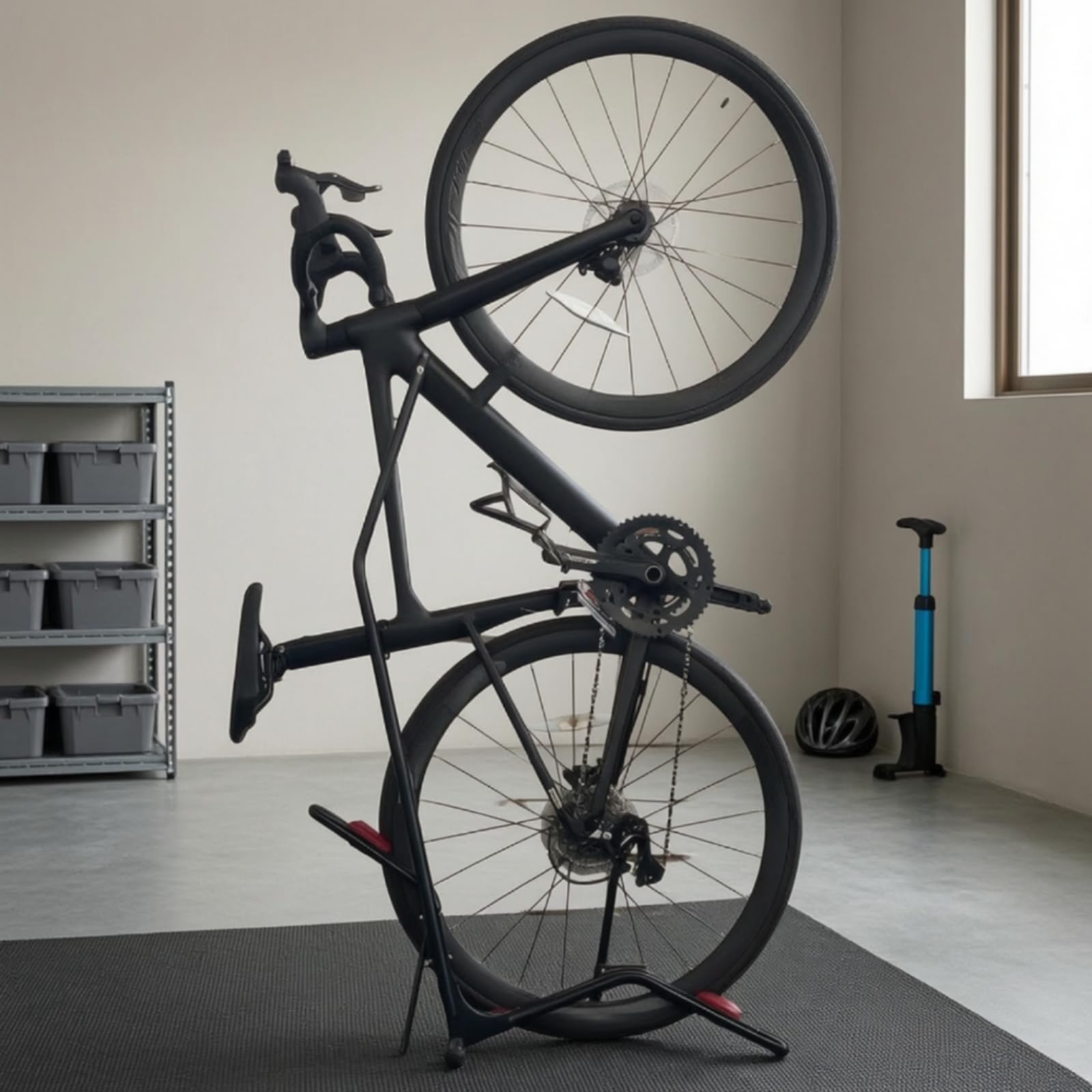 harayaa Supporto Parcheggio Bicicletta Cavalletto Espositore Base Pavimento Struttura Robusta in Metallo con Pad Protettivi AntiGraffio per Stazionamento E