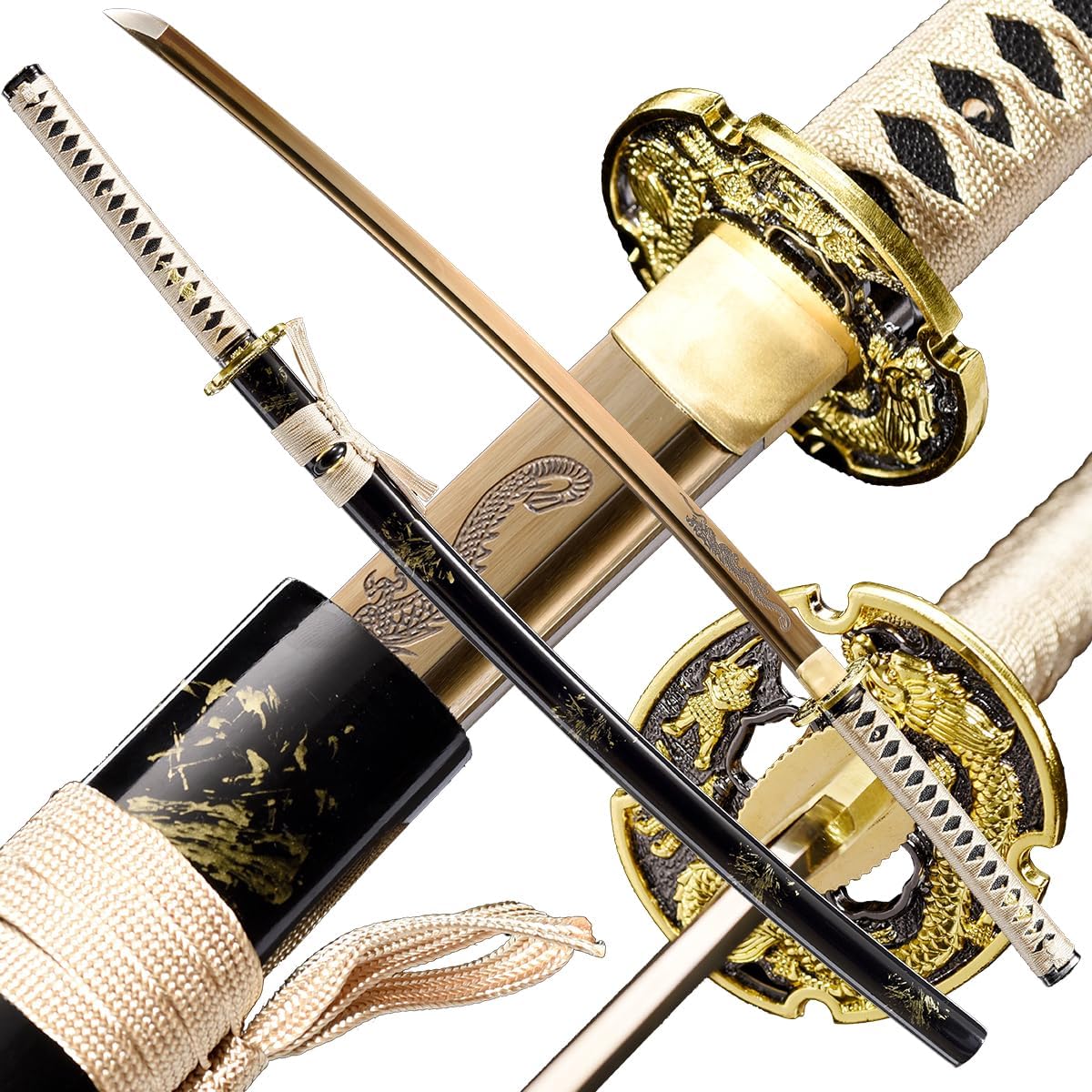 Zhangswords Samurai Katana Sword Handmade 1095 High Carbon Steel Japanese Real Katana Sword Full Tang Razor Sharp