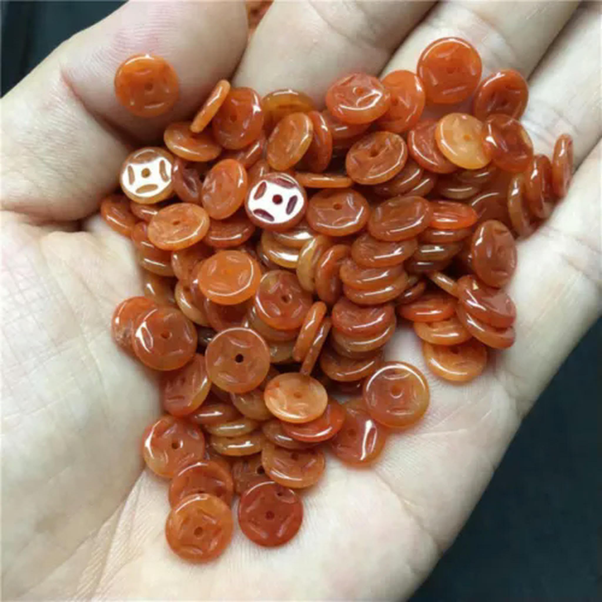 20 STÜCK Natürliche Grade A Jade Jadeit Perle DIY Rot Runde Münze Lose Anhänger 9mm