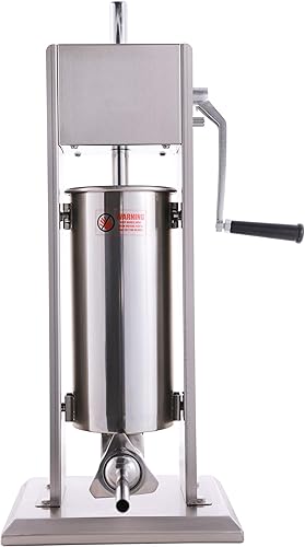 Miniatura 10 de Relleno vertical de salchichas de acero inoxidable, plateado, doble velocidad, máquina de salchichas 2 en 1, fabricante de churro español (7 libras3