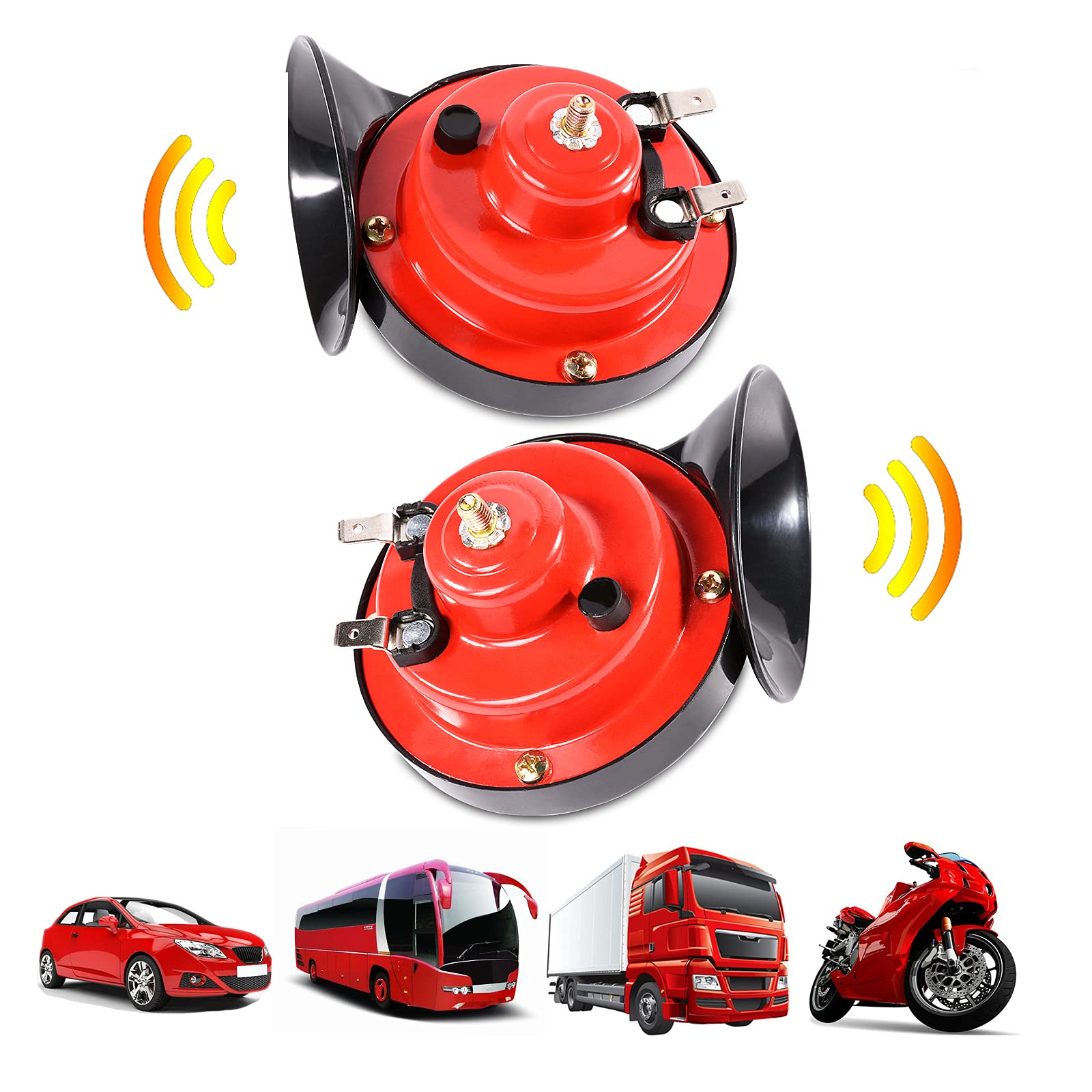 Buy 2PCS 300DB Train Horn Super Loud Snail Single Horn for Trucks Boat Car Air Electric, Double