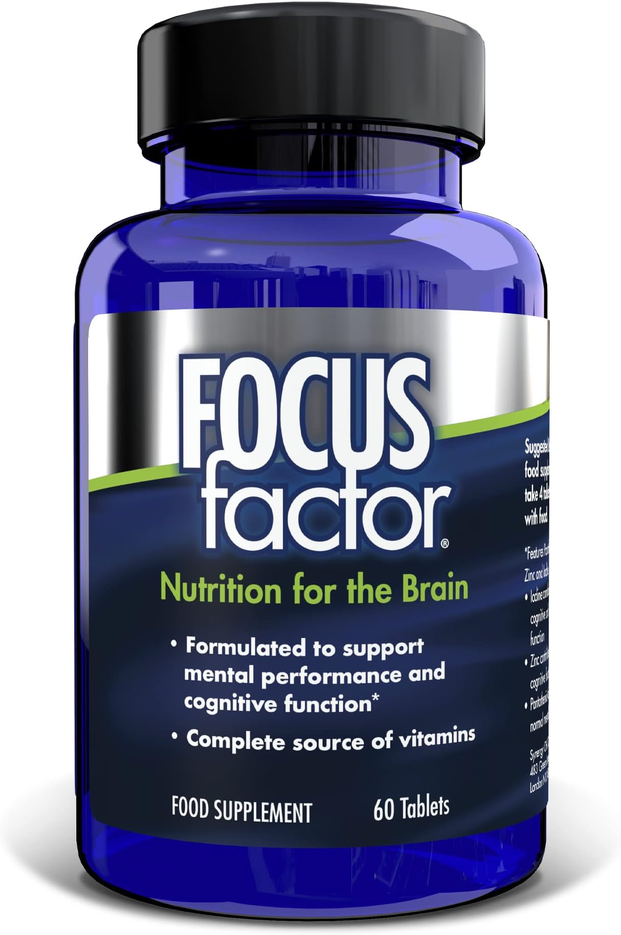 FOCUSFactor® Brain Health Formula (60ct) - Pantothenic Acid, Zinc, Iodine, Focus Factor Supplement for Brain Health, Multivitamin with B Vitamins & Vitamin A, C, D & E - with Ginkgo Biloba