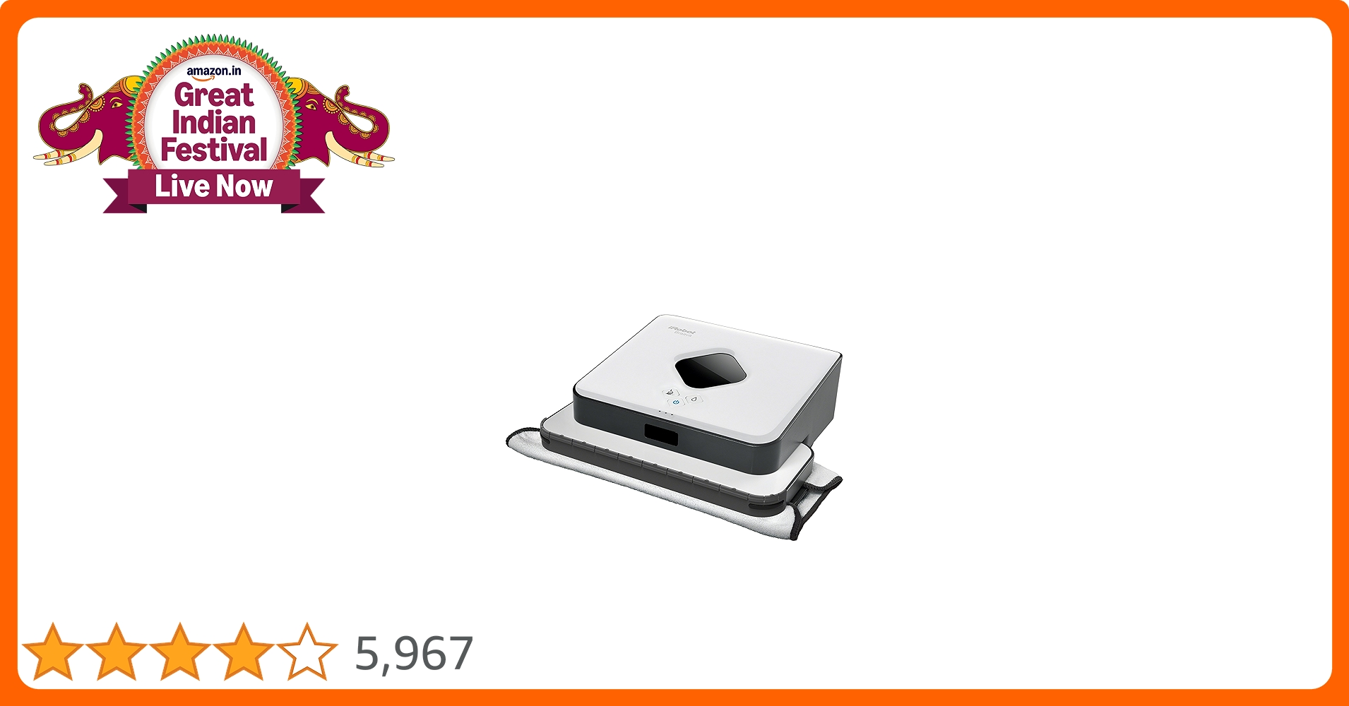 iRobot Braava 300 ロボット掃除機 ホワイト Irobot 300 Series Braava 390t Floor Mopping Robot (White