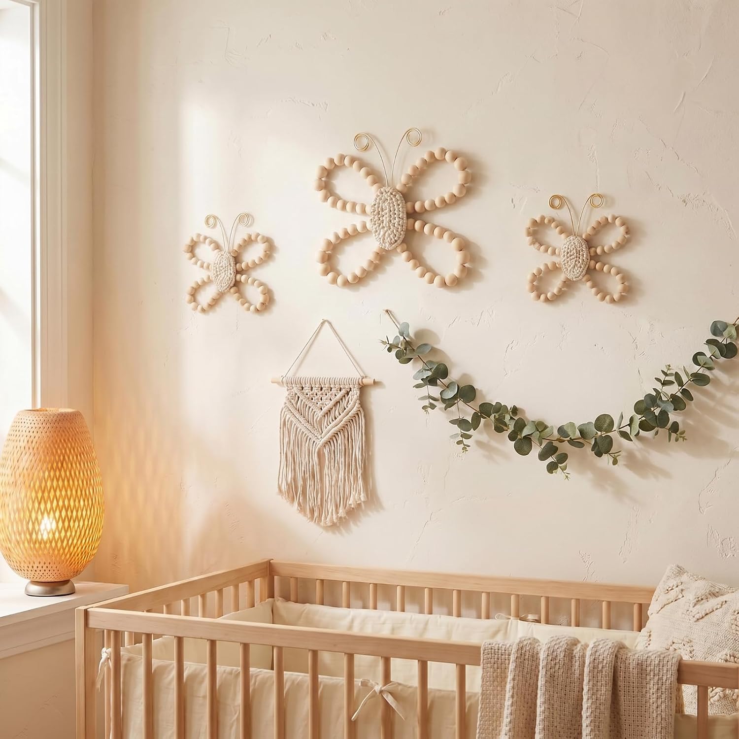 AceOrbit 3 Pcs Boho Butterfly Wall Decor, 8'', 6'', 4.8''