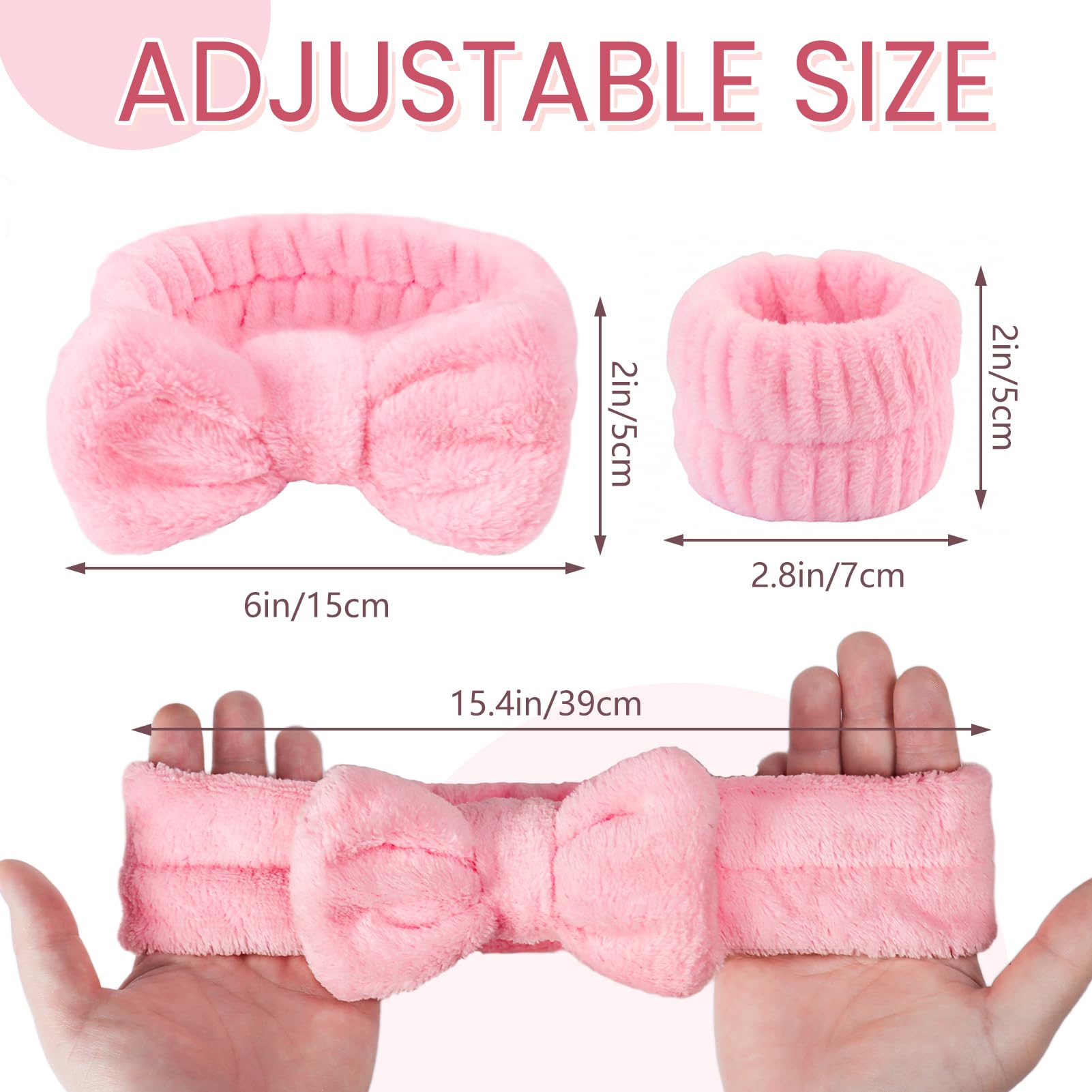 Fmeida Skincare Headband, Spa Headband and Wrist Bands for Washing Face Light Coffee