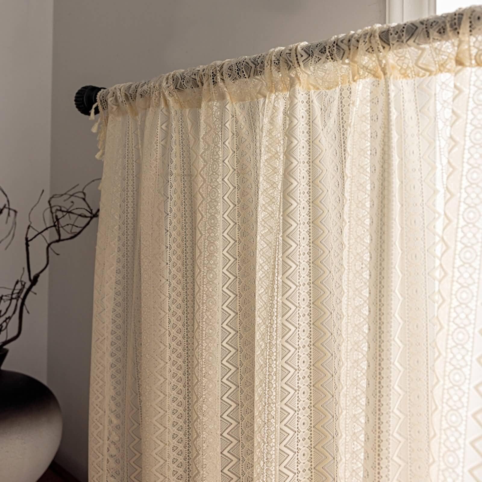 Beydodo Tende Trasparenti Corte Con Ricami Floreali - 2 Pannelli 107x160 Cm - Bianco, Per Privacy E Luce Naturale