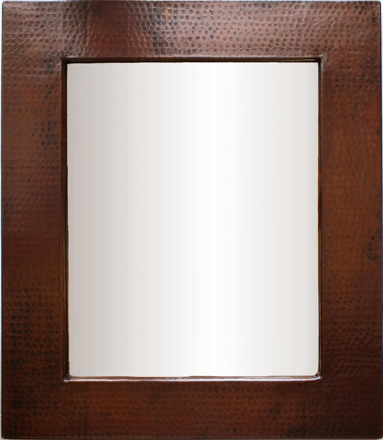 Small Hammered Copper Mirror