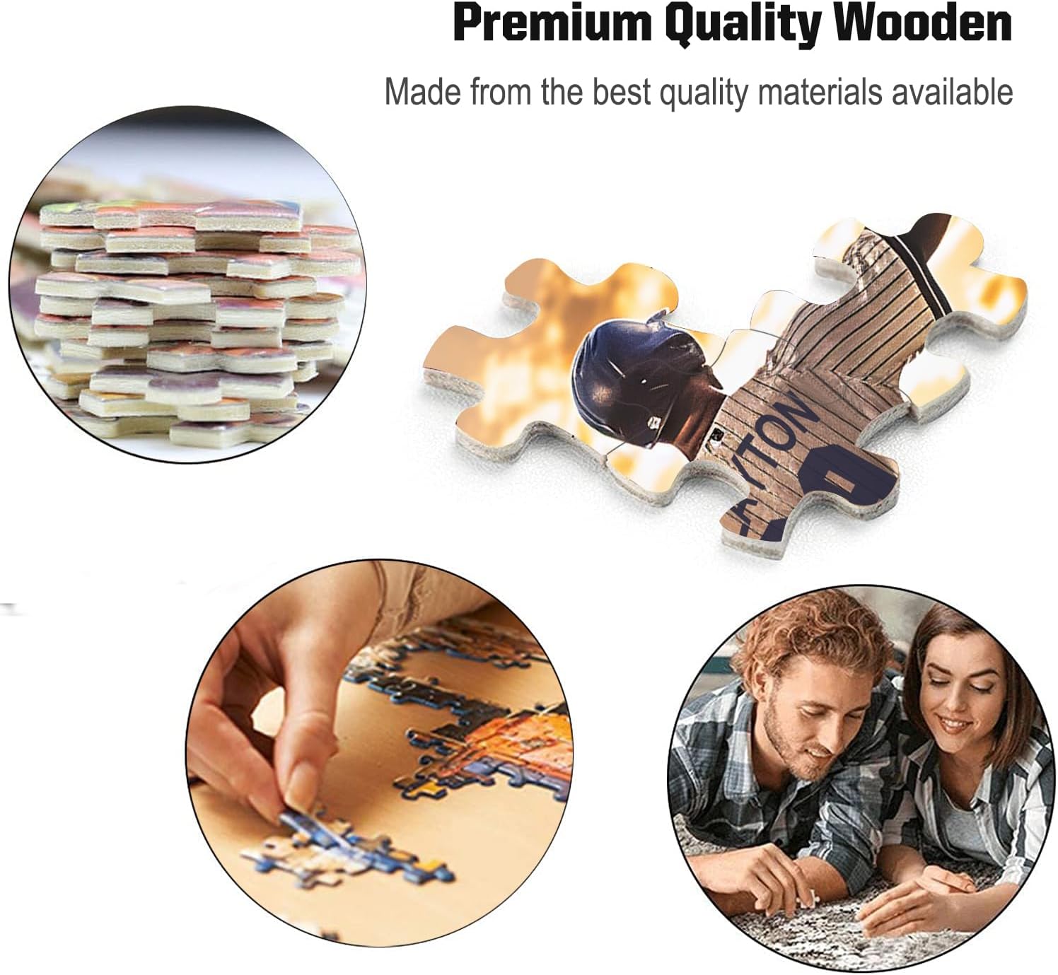 Wooden Jigsaw Puzzles for Adults - Custom Name and Number on (Los Angeles 2) Baseball Player Art Photo - 300 500 1000PCS Puzzles Game Home Wall Decor