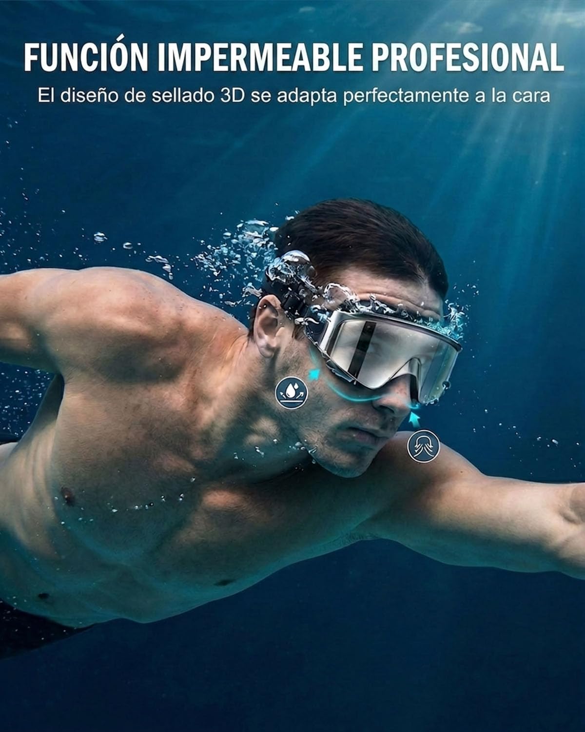 Gafas de Natación Sin Marco, Protección UV y Antivaho