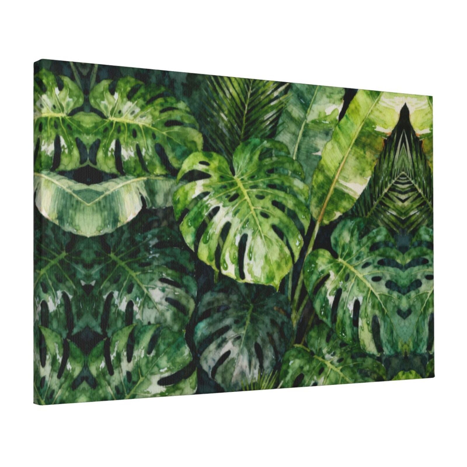 CNTDBU plant leaves Canvas Wall Art 16x24 Inch-Large Modern Painting Print for Living Room, Framed Ready to Hang Artwork for Bedroom