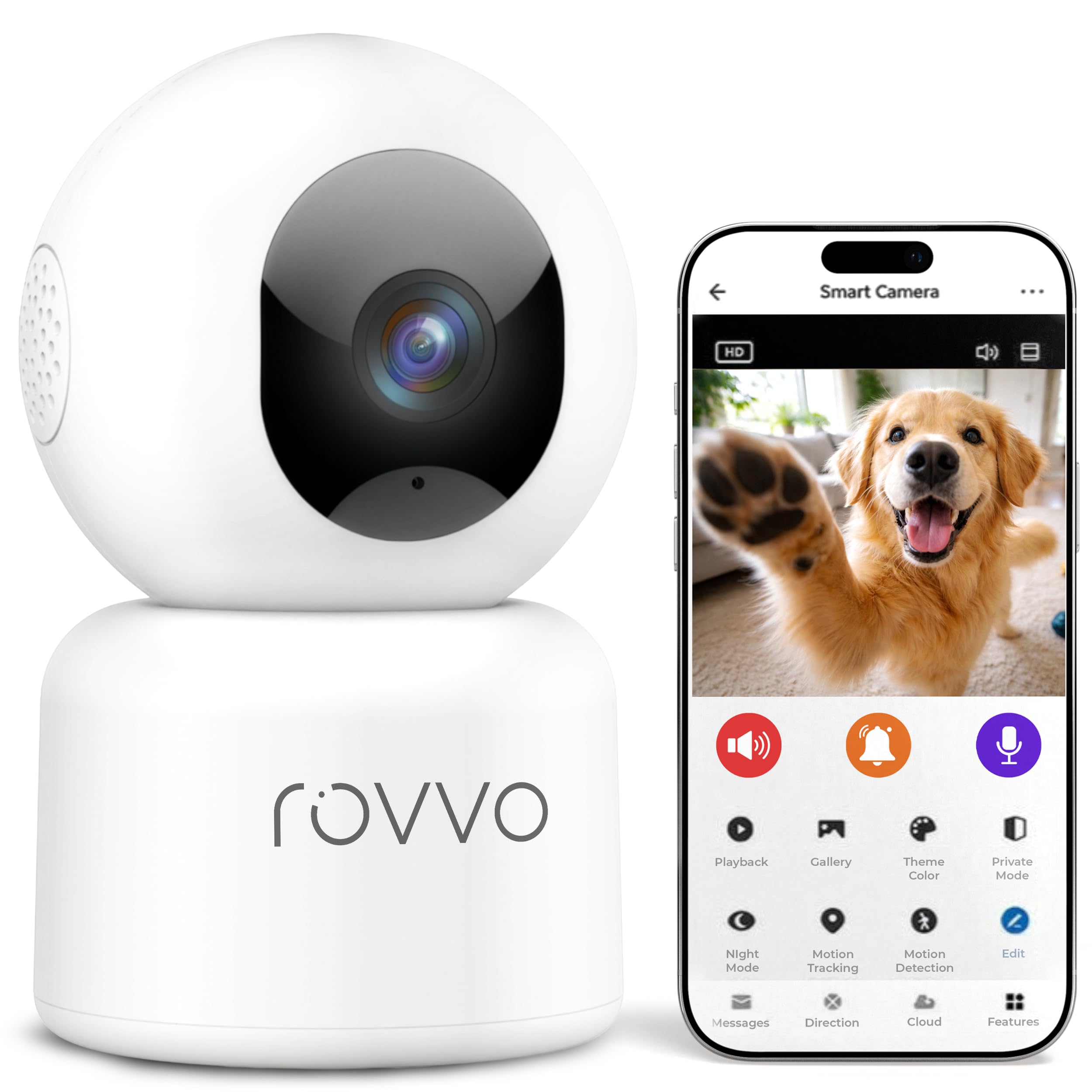 Pet Vision 360 – Smart Indoor Pet Camera with Pan & Tilt View, 1080p HD, Auto Motion Tracking, Two-Way Audio, Night Vision & App Control.