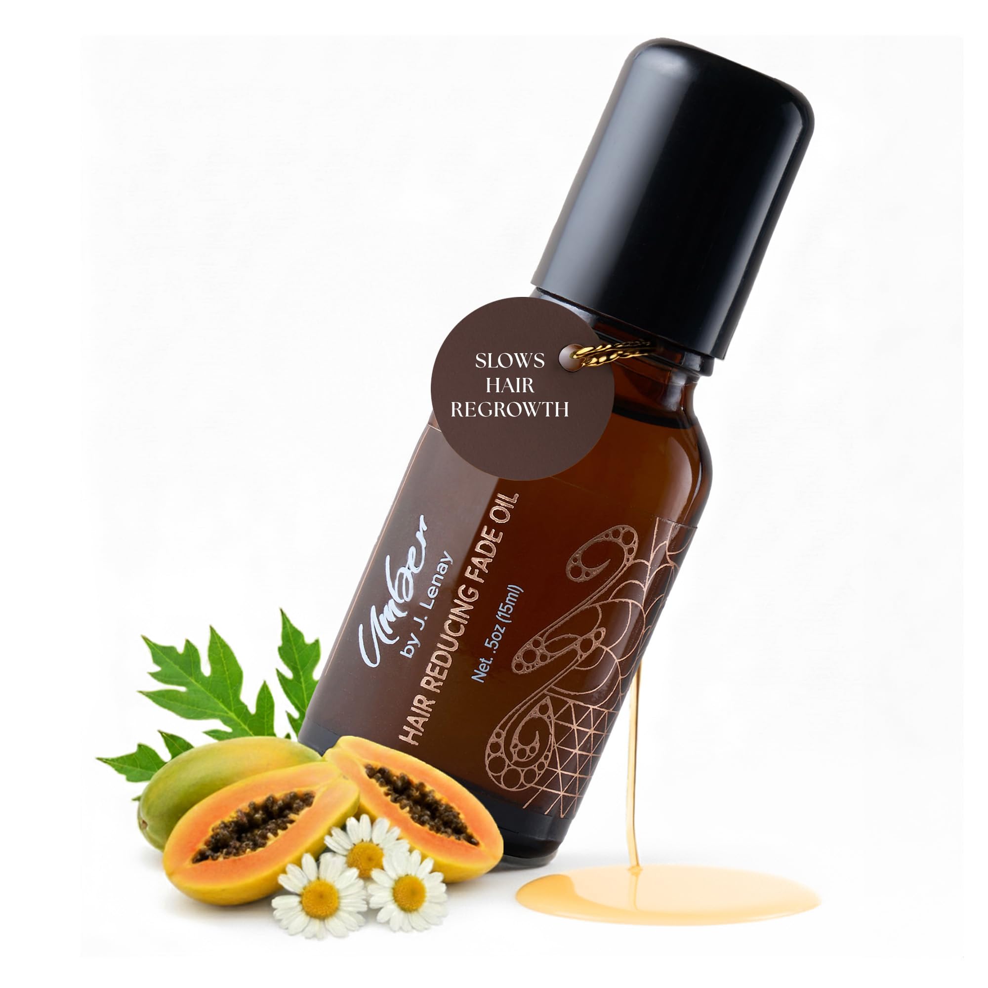 Umber By J. Lenay Hair Reducing Fade Oil - Sentive Strength (For sentive skin) Hair Growth Minimizer, Slow Down Facial Hair Growth for Women & Men,