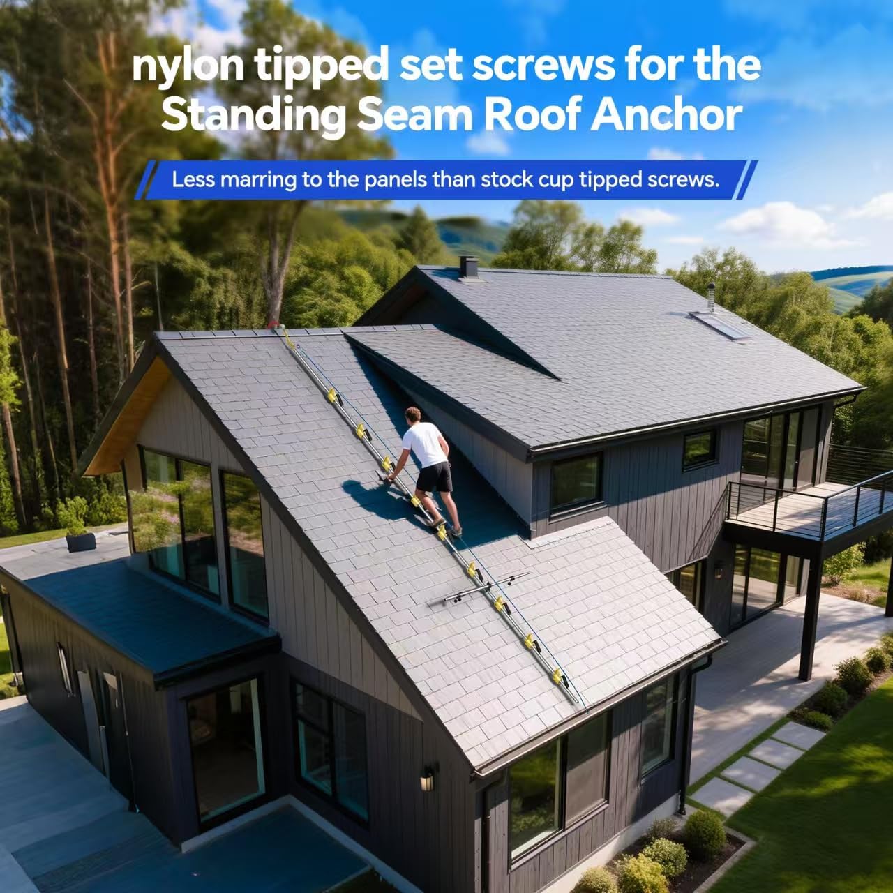 Echo Ridge 18 Foot Steep Assist Roof Ladder Compact with 10M Rope & Storage Bag - Pitch Hopper Roofing Wedge for Roof Climbing （One Pack）