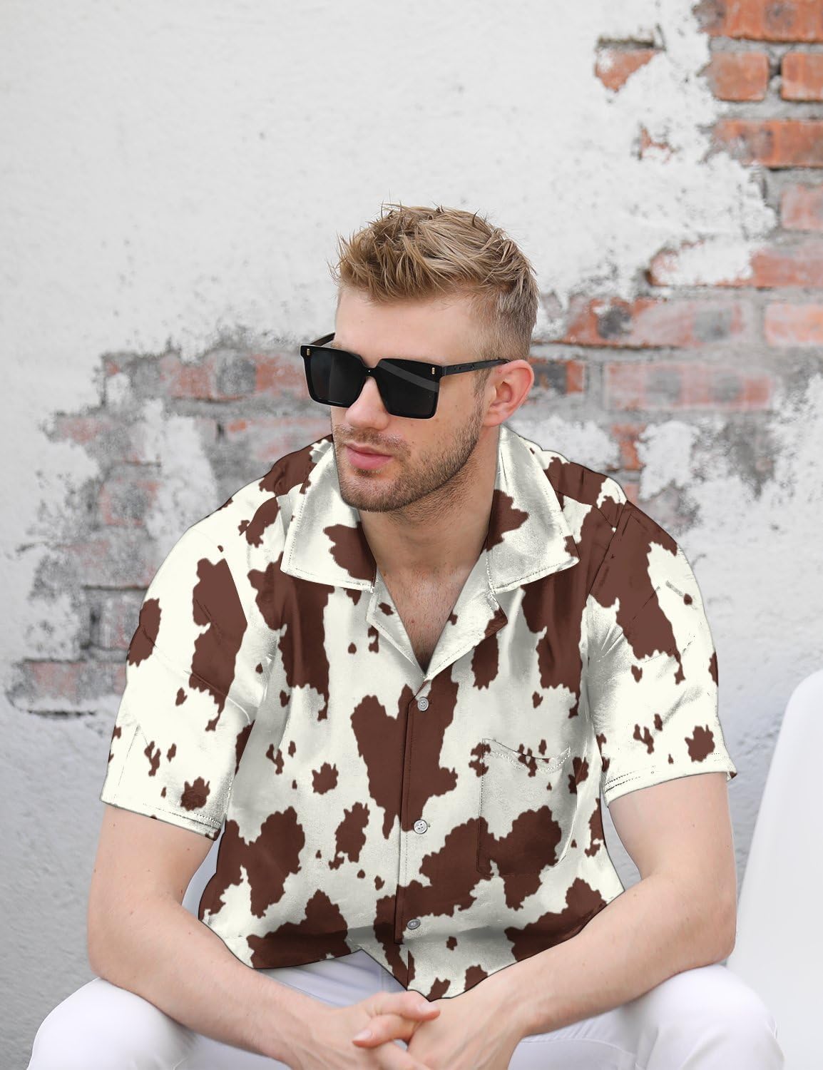 Hawaiian Shirt Men's Button Up Tropical Shirts Funny Short Sleeve Shirt