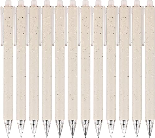 RIANCY Lindos bolígrafos negros para tomar notas de 0.020in, paquete de 12 bolígrafos de tinta negra Finepoint bolígrafos de gel negros de secado