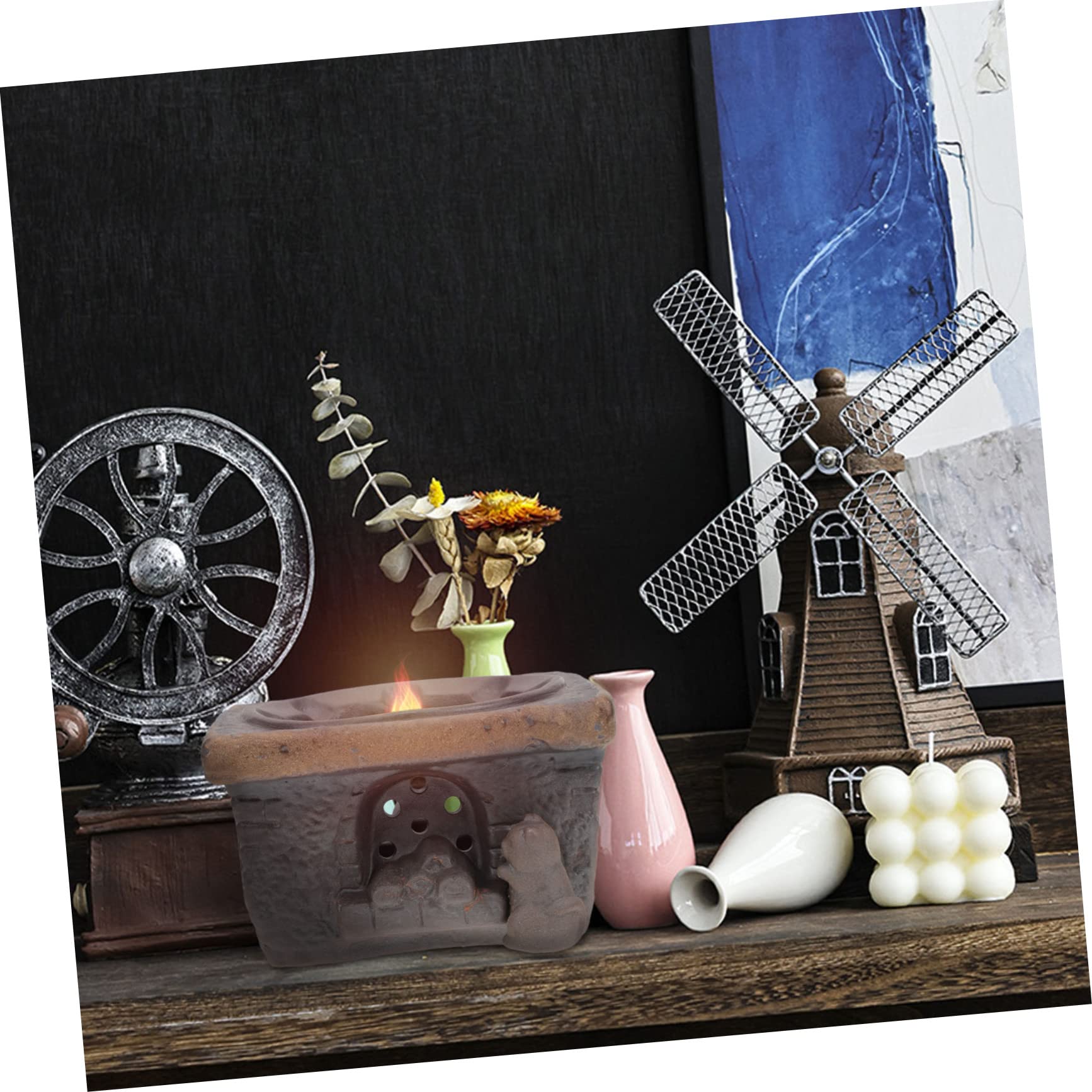 Calentador de Tetera de Cerámica Retro para Té y Base | Base de Estufa, Estilo Japonés, Conservación del Calor, Pieza de Sobremesa