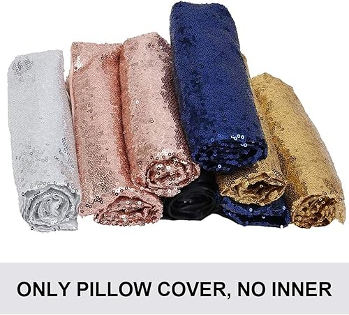 Miniatura 6 de Poise3EHome 18x18inches Sequin Throw Pillow Covers Silver Decorative Pillow Covers for Couch, Bed, Living Room, Christmas (Silver, 1PCS)