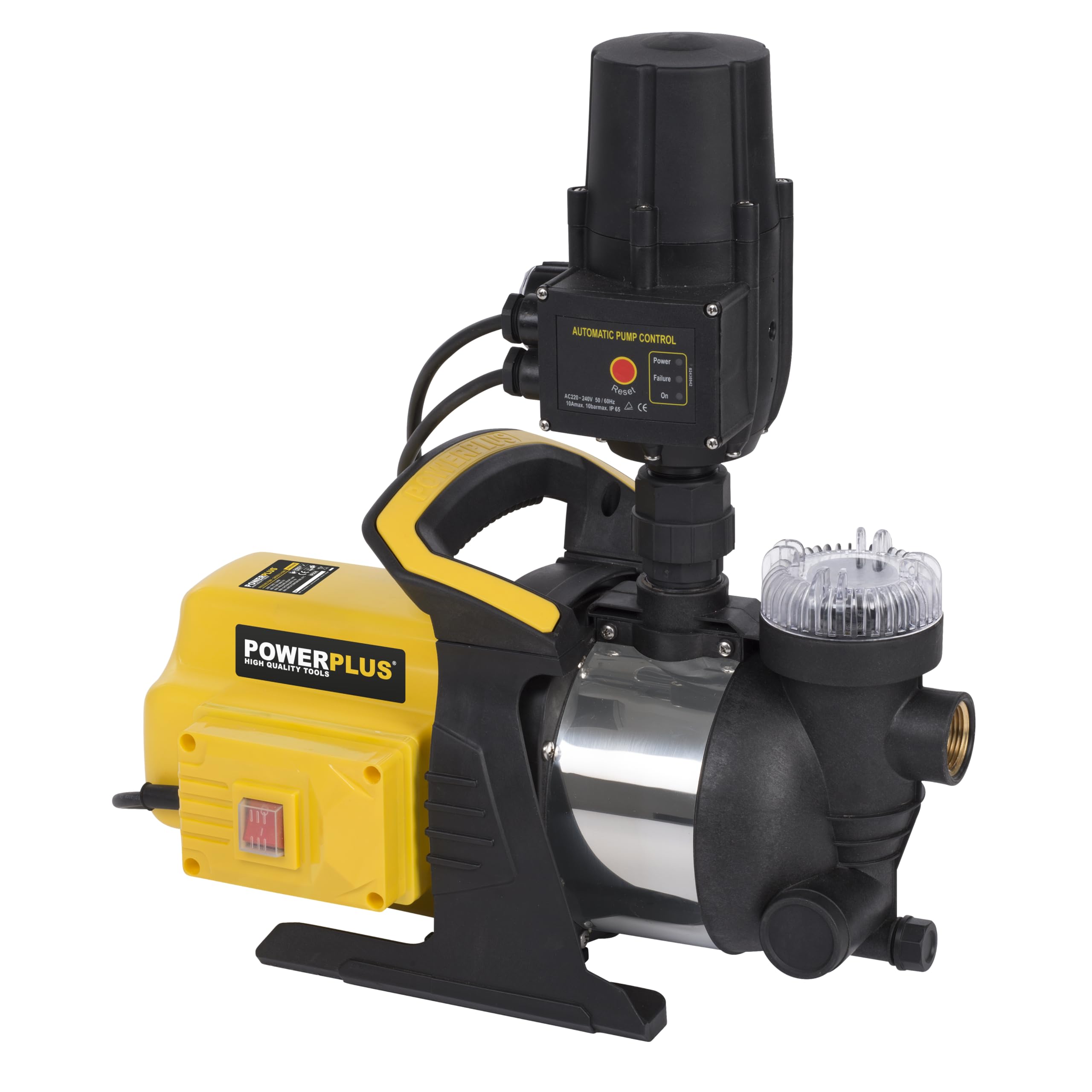 POWER plus Elektrische Wasserpumpe POWXG9565-1200 W Druckwasserpumpe, 35°C Höchsttemperatur und 3800 l/h Förderleistung, Gartenpumpe, Saugpumpe, Tauchpumpe, Gartengeräte