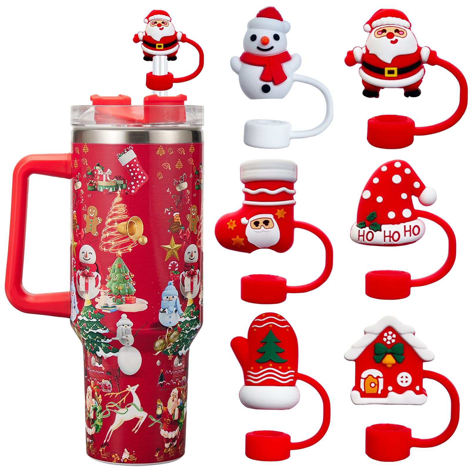 Lot De 6 Capuchons De Paille Pour Tasse Stanley - 10 Mm - Compatibles Avec Les Gobelets - Anti-poussière Et Réutilisables - Accessoires De Tasse - Motif Vache Highland