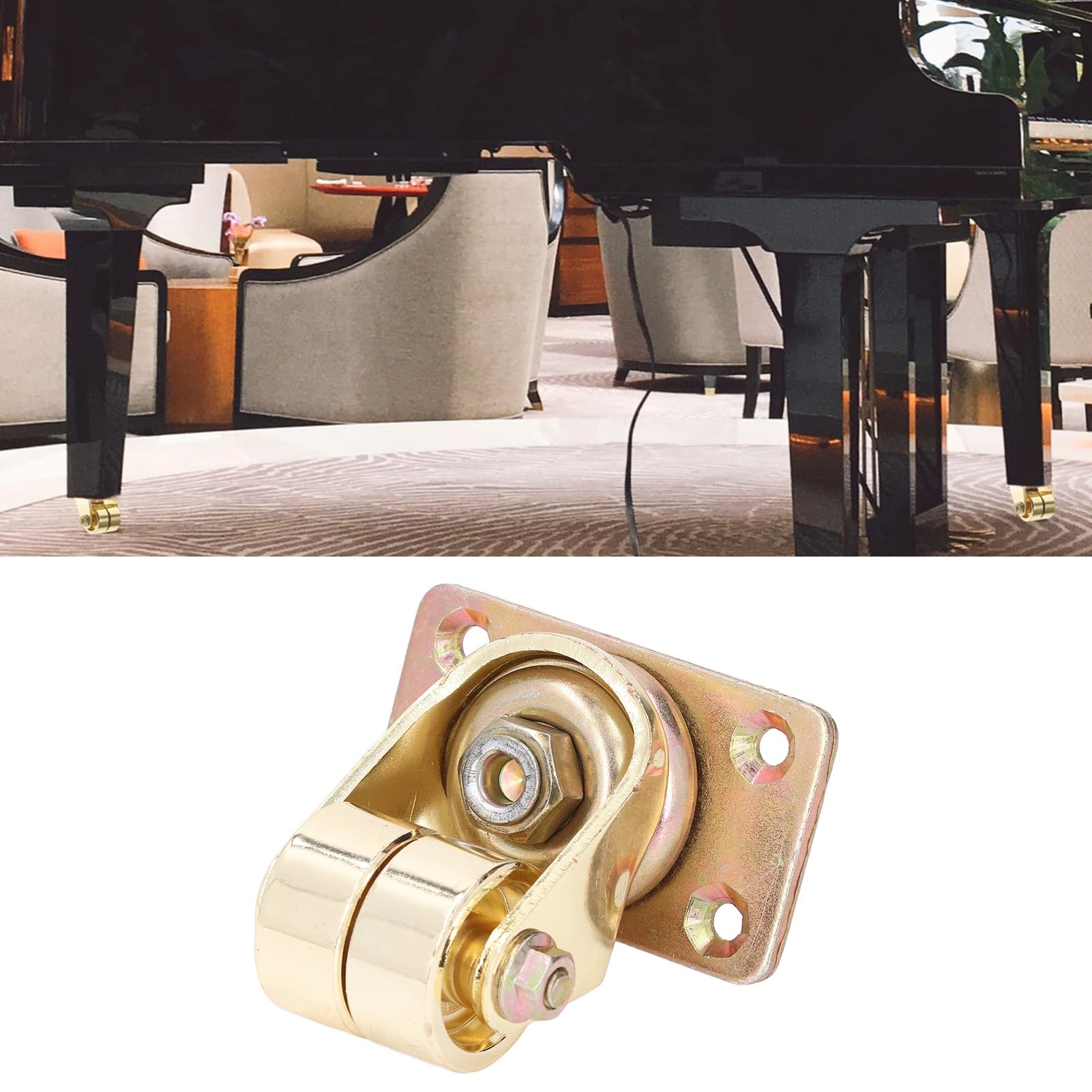 4 rotelle per pianoforte verticale, ruota girevole in metallo per carichi pesanti, ruota in ferro girevole a 360 gradi per pianoforti e mobili, ruota piccola compatta antiruggine c