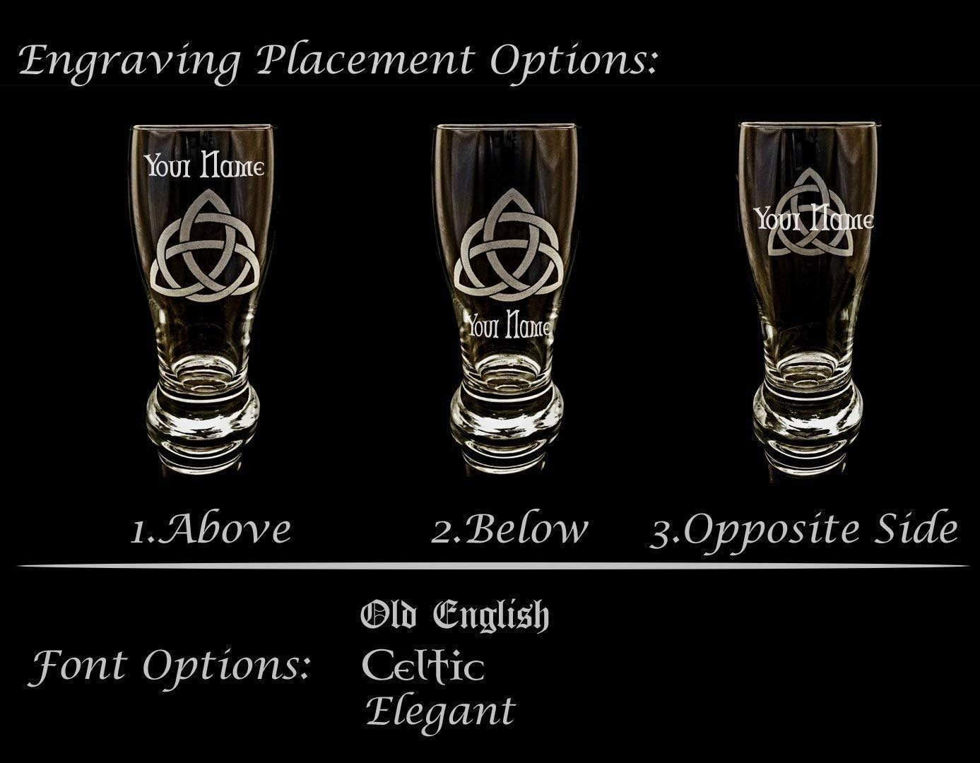 Celtic Dragon Pint Glass - Engraved Personalization Included, Mythical Creature Design Barware