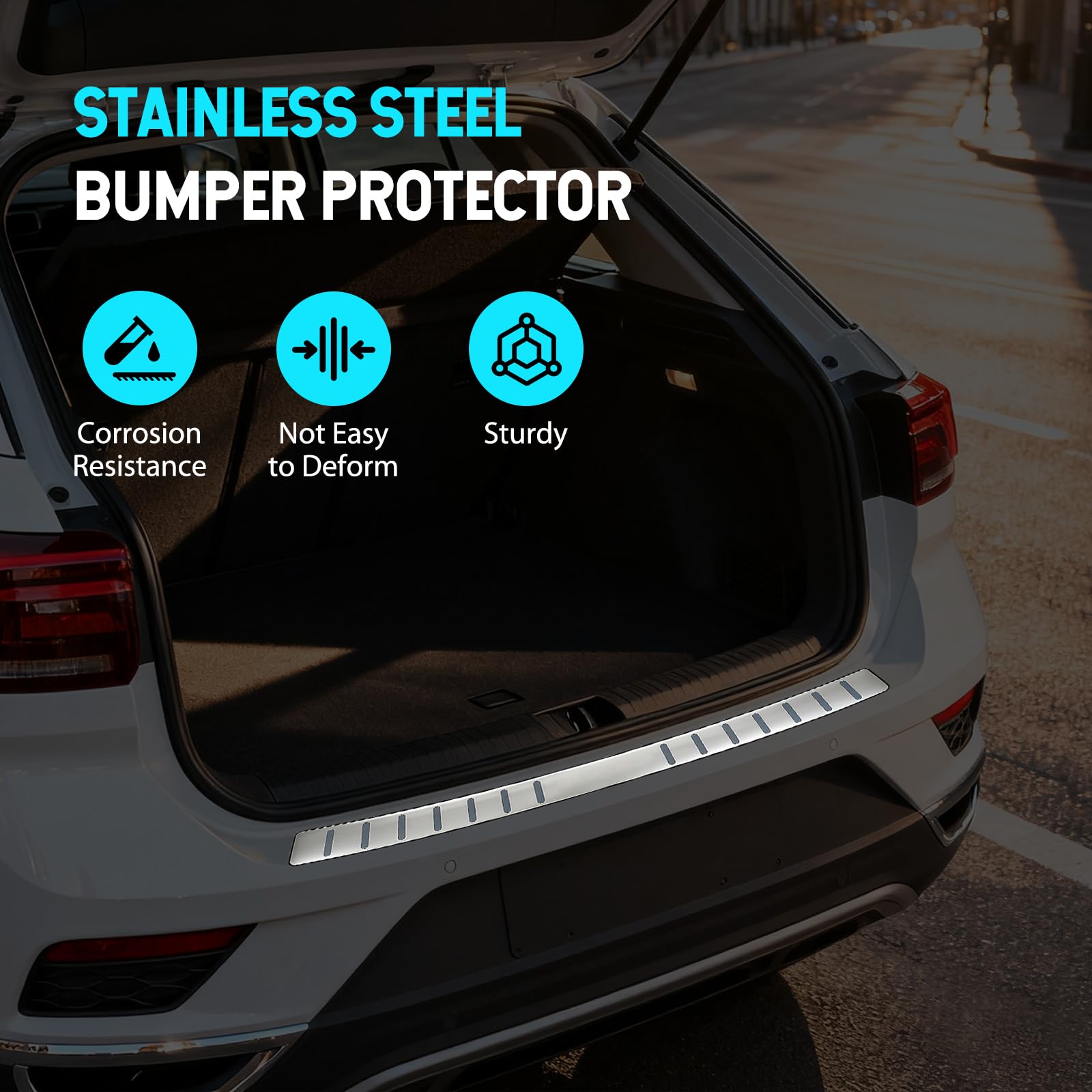 Protezione per Paraurti, Protezione Paraurti in Acciaio Inox | Compatibile con VW T-ROC 2017-2025