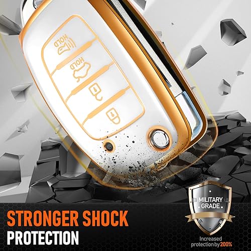 Miniatura 3 de Funda para llavero Hyundai Accesorios para Elantra Sonata Tucson Santa fe Ioniq GT 4 botones, funda de TPU (azul)