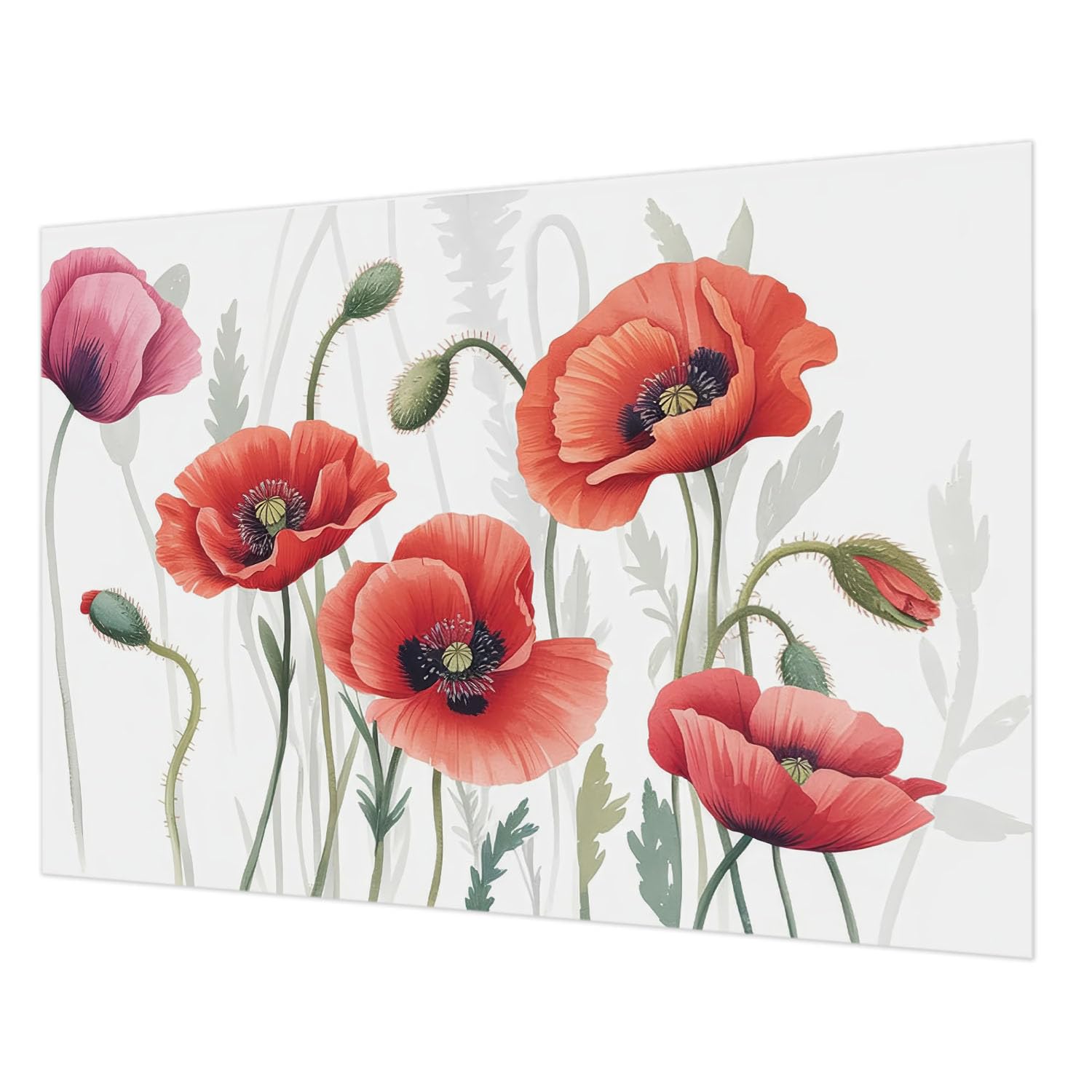 Papier peint intissé haute qualité coquelicots 208x146 cm durable