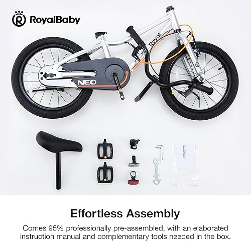 Miniatura 6 de Royalbaby Bicicleta de aluminio para niños de 16 y 18 pulgadas, bicicleta ligera para niños y niñas de 4 a 9 años, varios colores