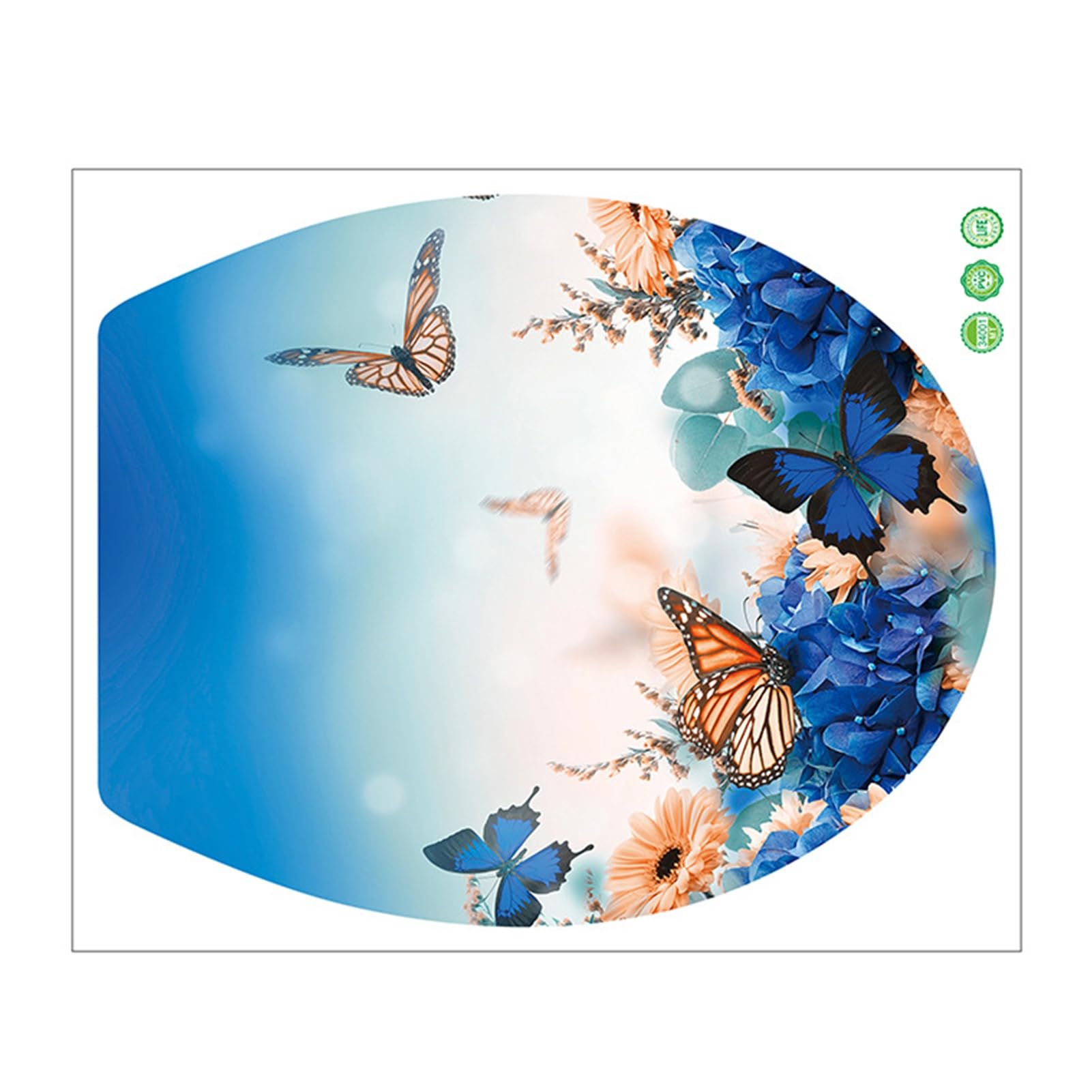 Shulemin WC Aufkleber Schmetterling - 40x33cm PVC Aufkleber Wasserdicht | Badezimmer Dekor