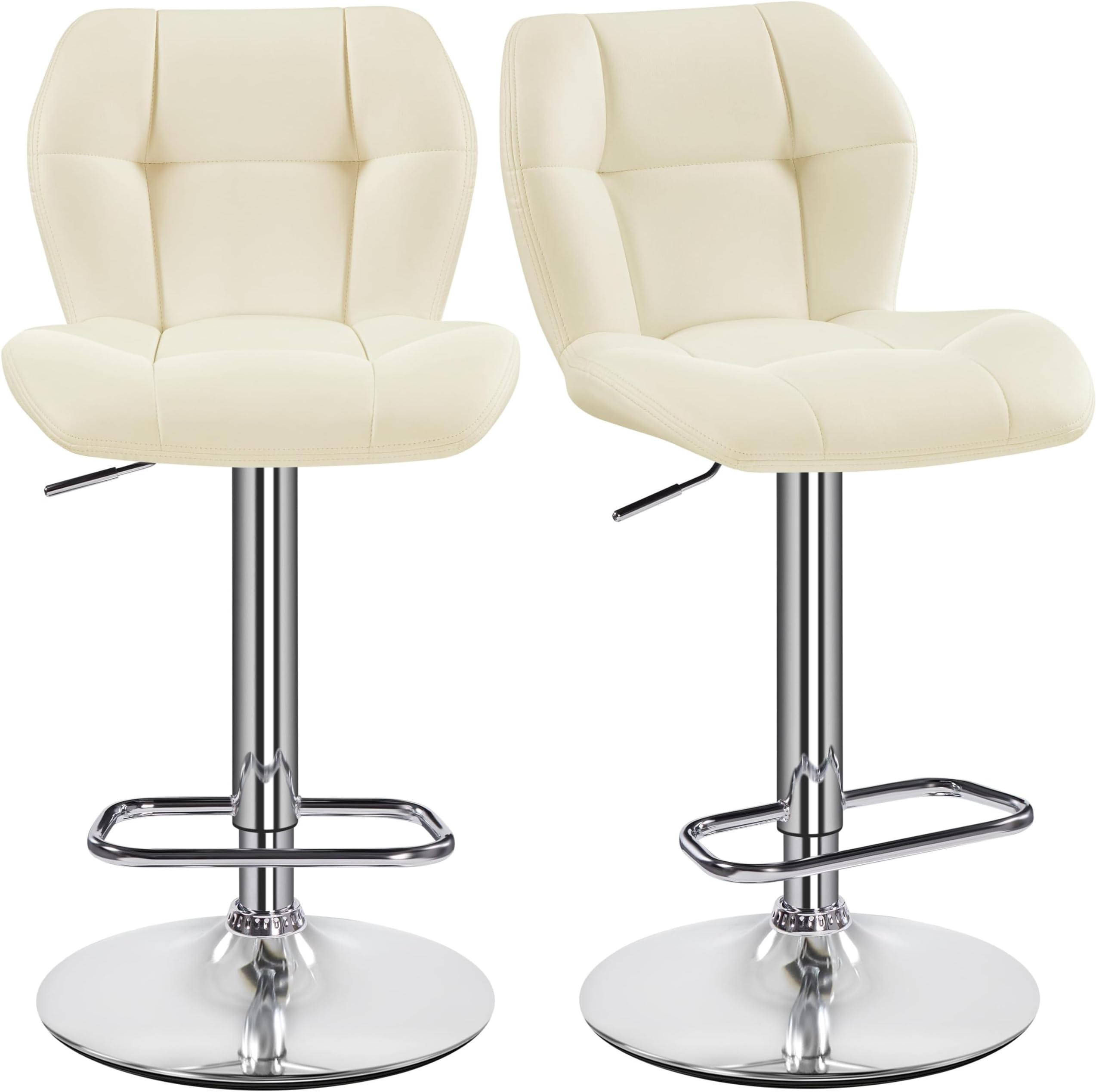 Yaheetech Barstools, PU Leather Bar Stools Set of 2