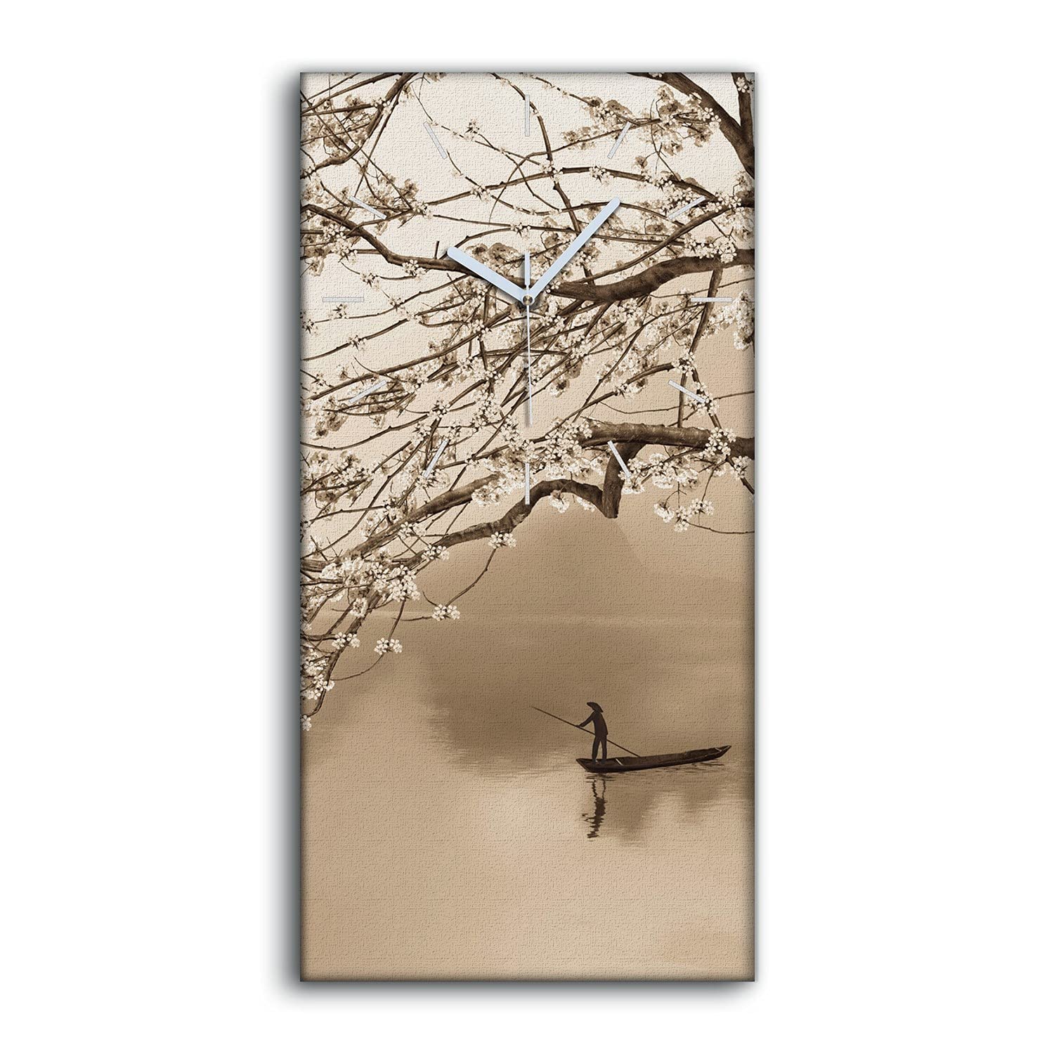 Horloge sur Toile Art Moderne Silencieuse au Design Floral Premium
