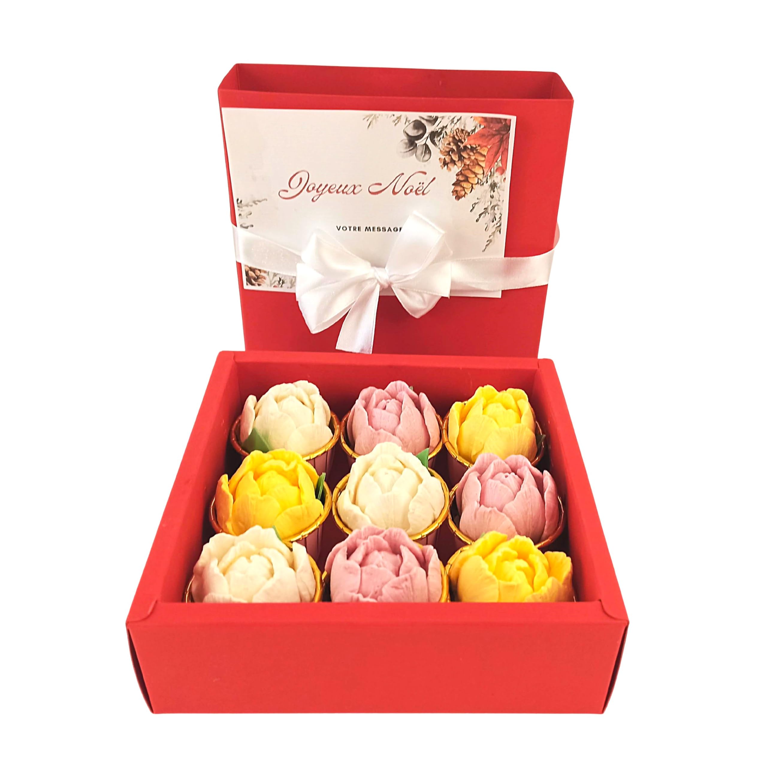 Guimauves artisanales fleurs tulipes guimauves à la russe artisanales original et personnalisé Anniversaire Coffret Enfant Fête des mères maman copine