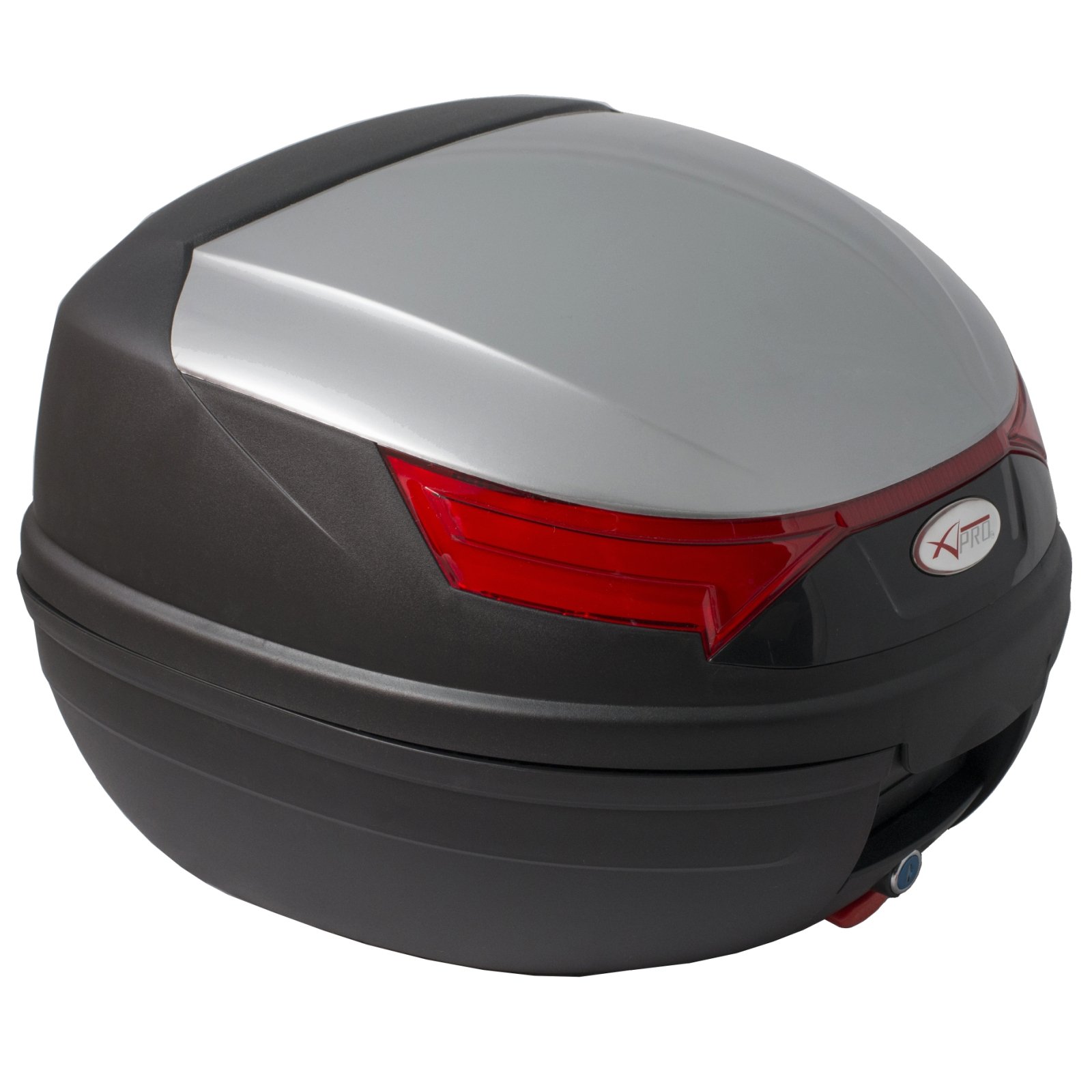 Bauletto 32 L con frecce e luci di stop per moto scooter quad argento