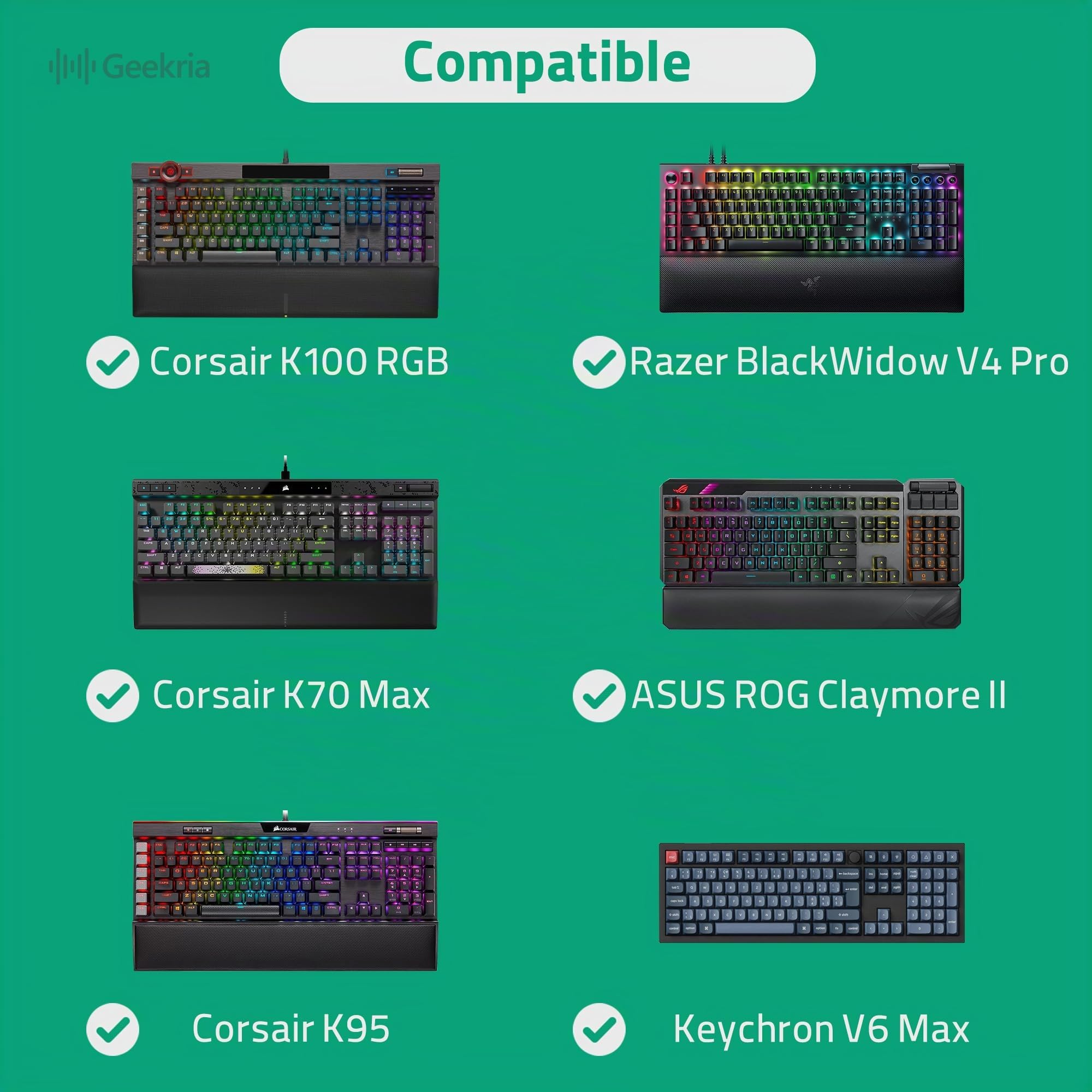 Geekria Funda de Teclado de tamaño Completo,Bolsa de Transporte de Viaje de Carcasa Dura para computadora de118 Teclas de104 Teclas Teclado portátil inalámbrico para Juegos,Compatible con CorsairK100