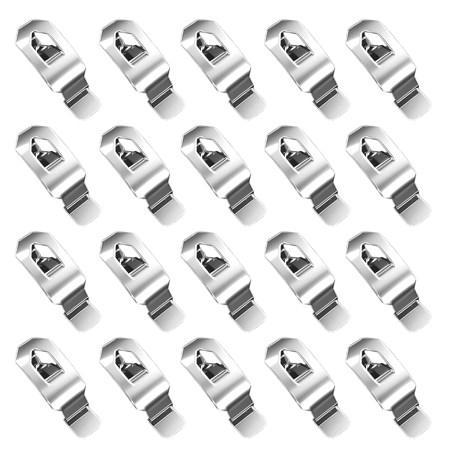 Rxkfigx Silver 24Pcs Artwork Back Plate Fixing Clips, Metal Spring Turn Clips For Picture Hanging, Photo Frame Clips, Tone Metal Spring Fasteners For Hanging Artwork And Pictures, 35X13mm
