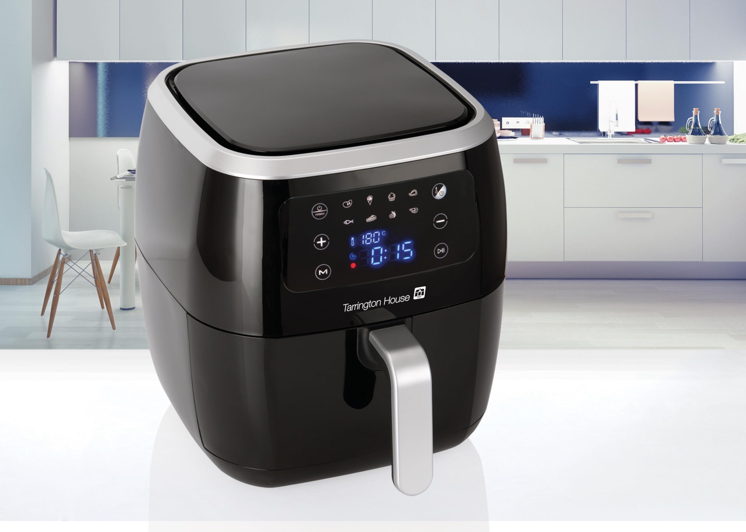 Tarrington House Friggitrice ad aria calda AF1800CP, plastica, 6.8 l, 1800 W, 8 programmi, timer di 60 min, nera