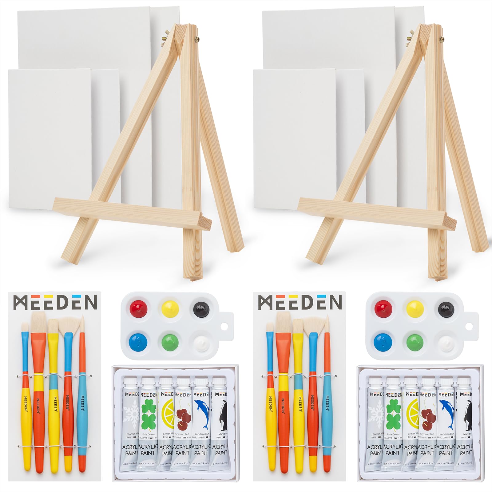 MEEDEN Acrylic Paint Set - Art Kit With Easel, Brushes, Canvas For Kids, Teens, Adults