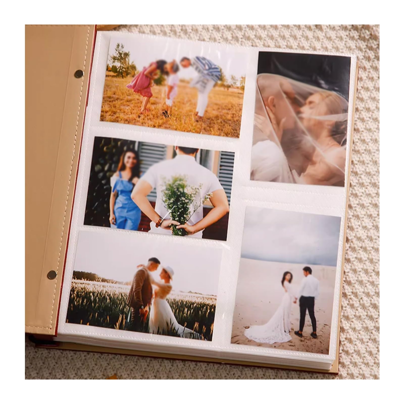 Fotoalbum Albumbuch, Familien-Erinnerungsalbum, großes Fassungsvermögen, Fotobuch, 6 Zoll, 1000 Kapazität, Wachstumsaufbewahrungsalbum, Einlage, Leder-Fotoalben Fotobuch ( Color : Blauw , Size : 03 )