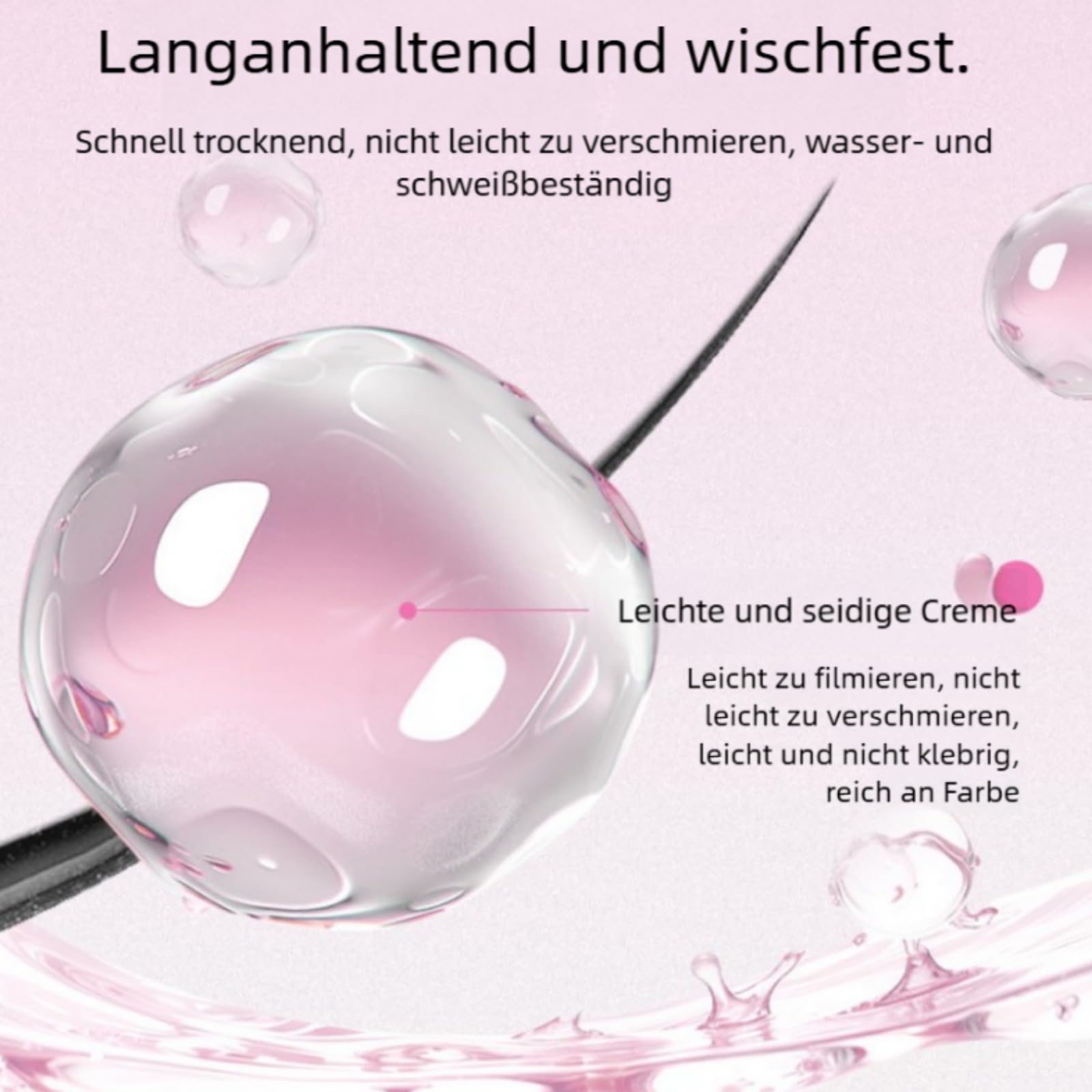 Iron Eye Mascara – 0,5mm Metallbürste, wasserfest, wischfest, mit Vitamin E für gepflegte Wimpern, klumpenfrei (2 Artikel)
